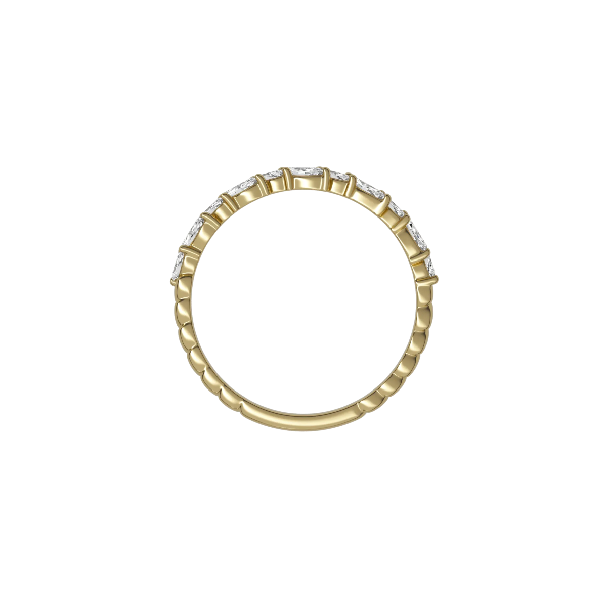 Delve ring 023 18-karaat gouden half eternity ring met marquise geslepen lab grown diamanten 0.48 crt 2 mm breed