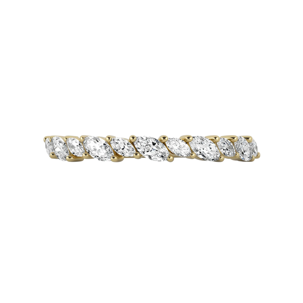 Delve ring 023 18-karaat gouden half eternity ring met marquise geslepen lab grown diamanten 0.48 crt 2 mm breed