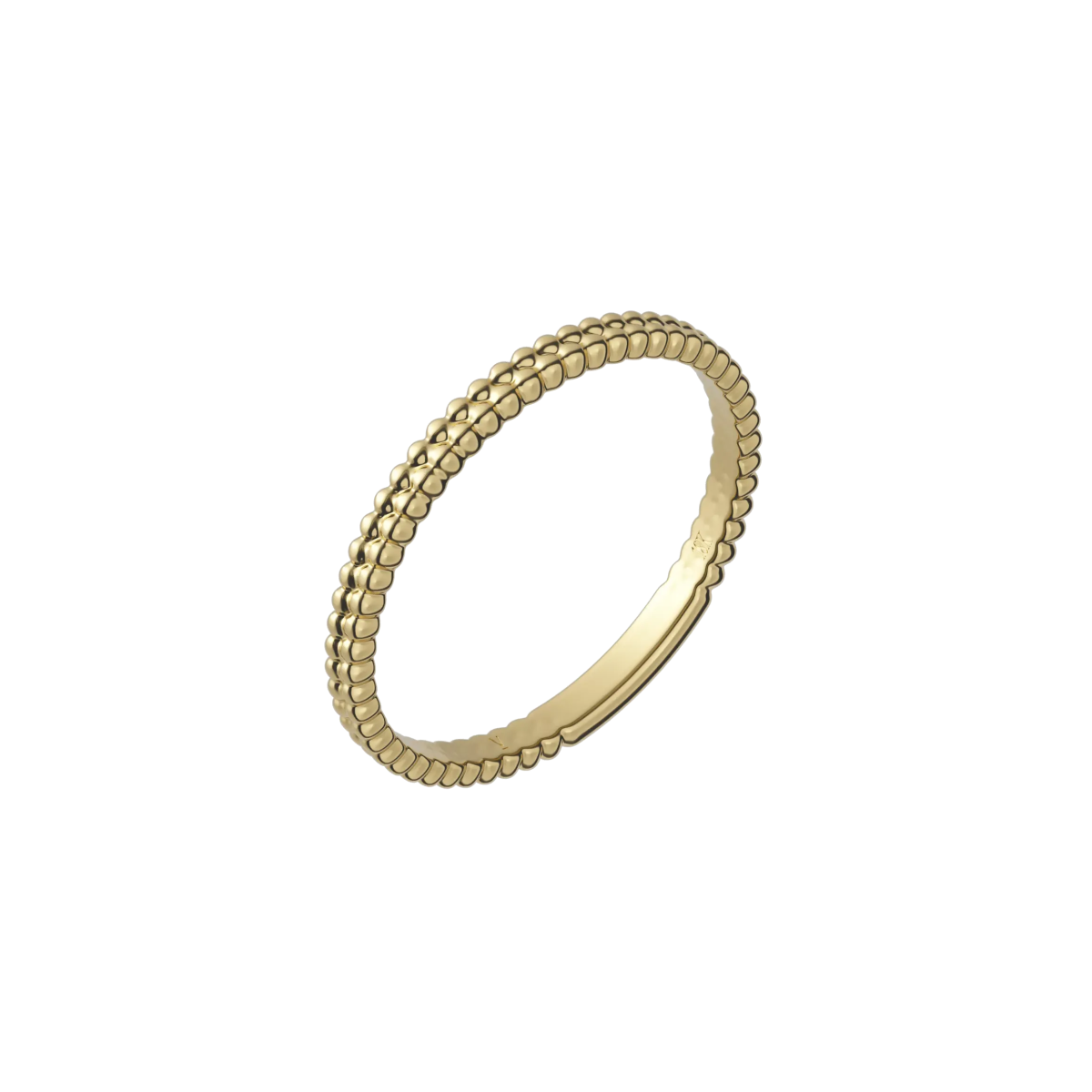 Delve ring 026 18-karaat gouden aanschuifring met glanzende bolletjes structuur 2 mm breed