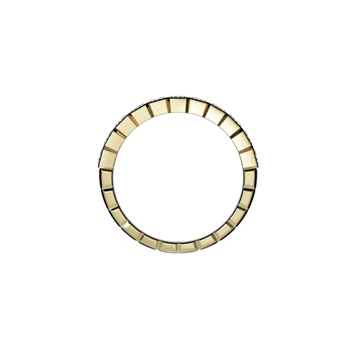 Delve ring 028 18-karaat gouden ring met emerald geslepen lab grown diamanten op een rij 2.5 mm breed