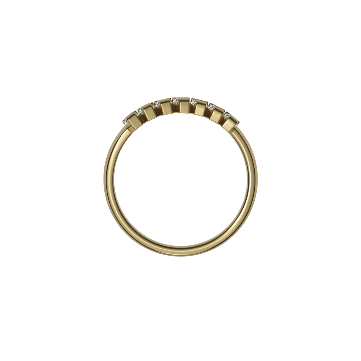 Delve ring 029 18-karaat gouden ring met gedraaide band en baguette geslepen lab grown diamanten 0.84 crt