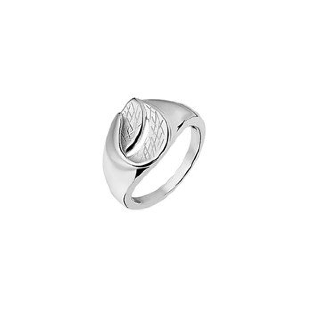 Ring van zilver mat en poli