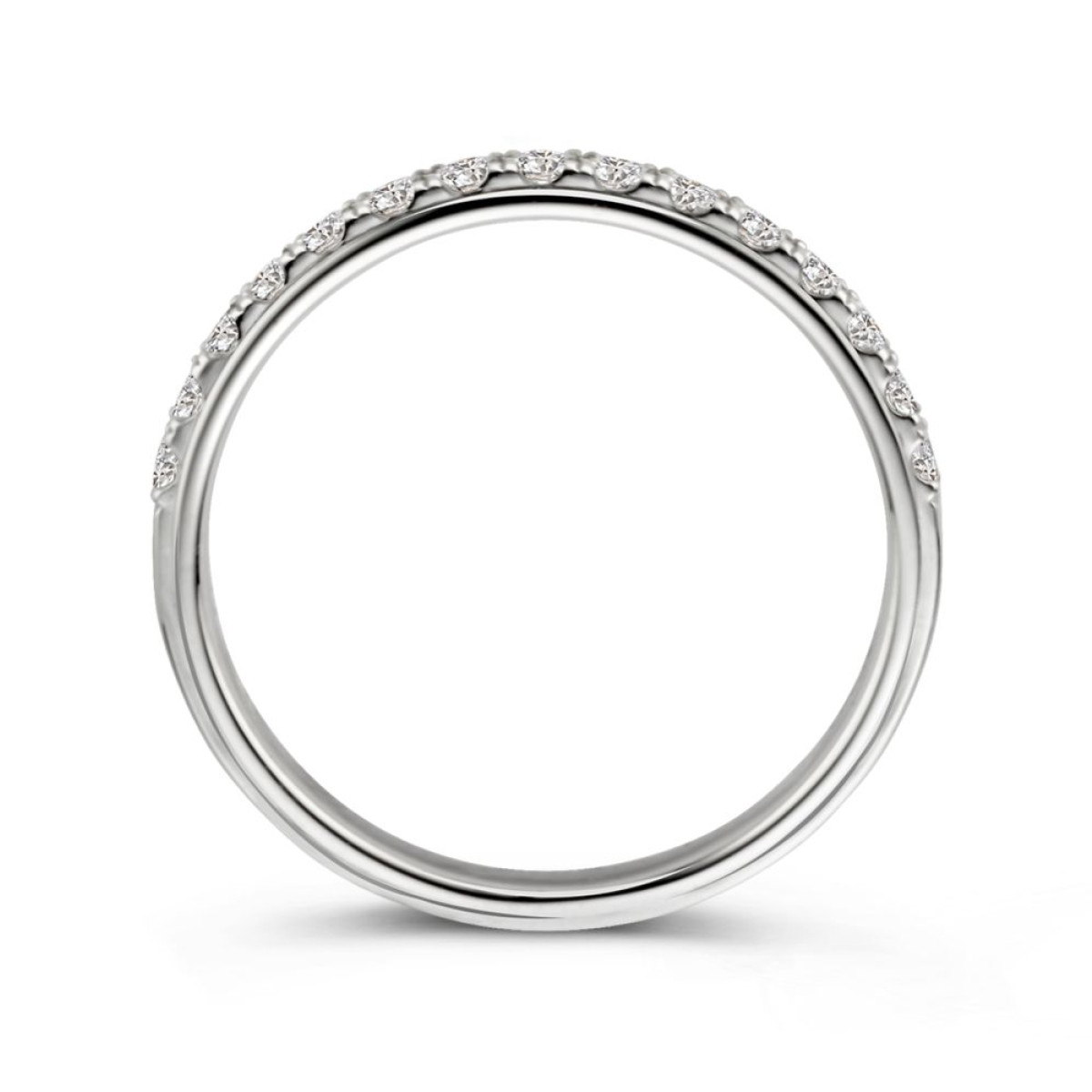 Witgouden diamanten ring 0.36 crt half rondom gezet