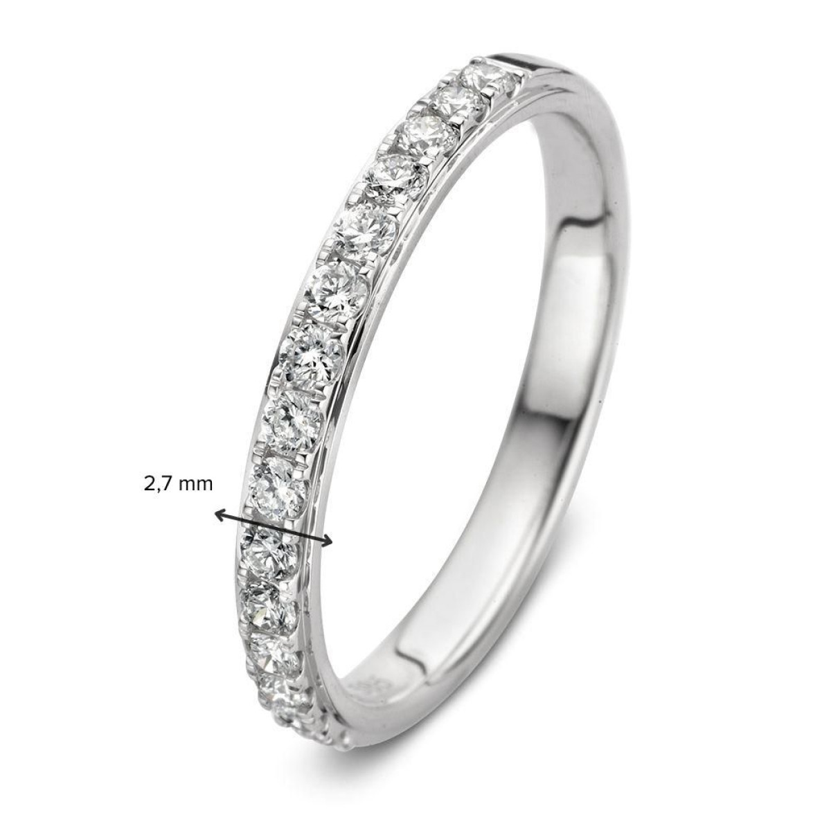 Witgouden diamanten ring 0.36 crt half rondom gezet