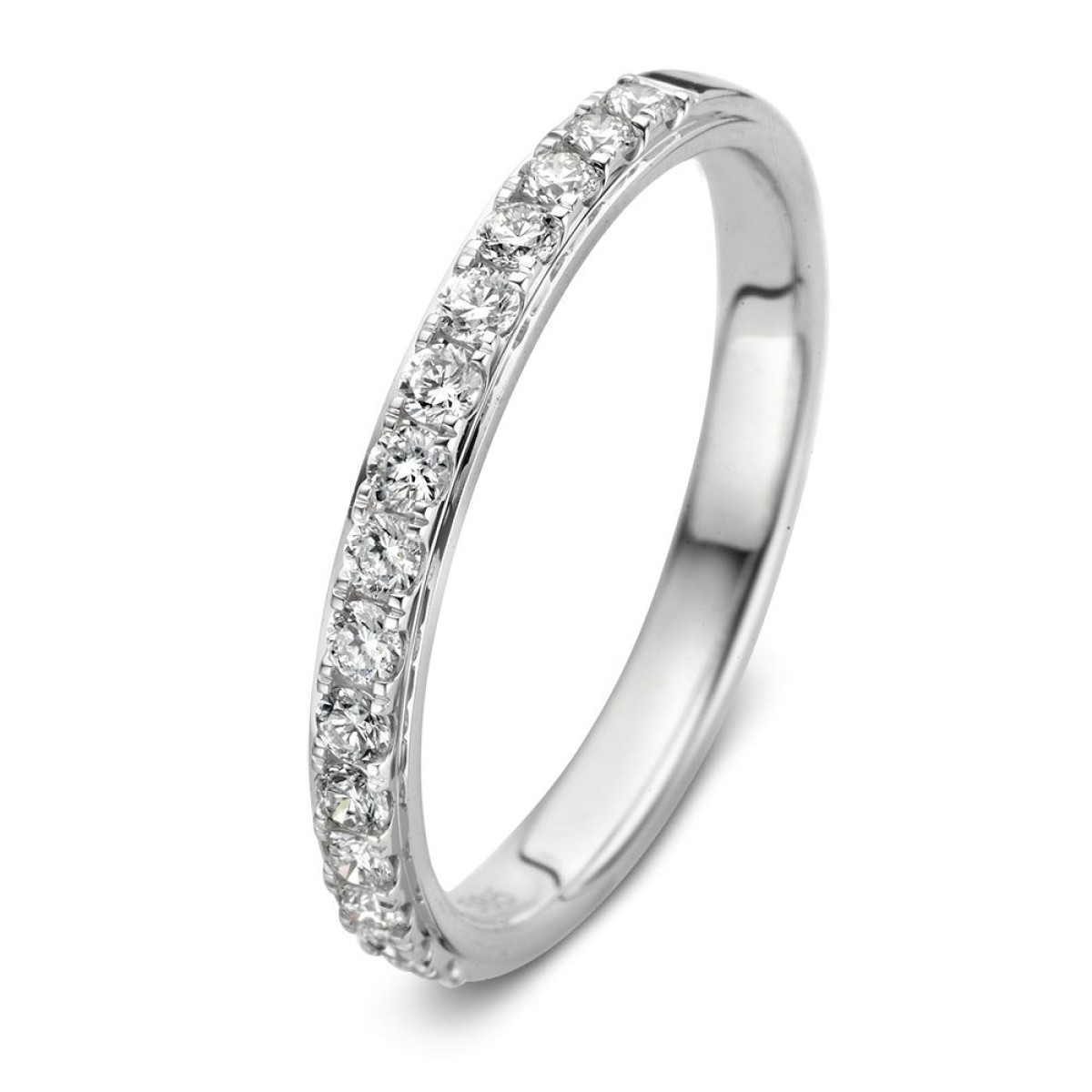Witgouden diamanten ring 0.36 crt half rondom gezet