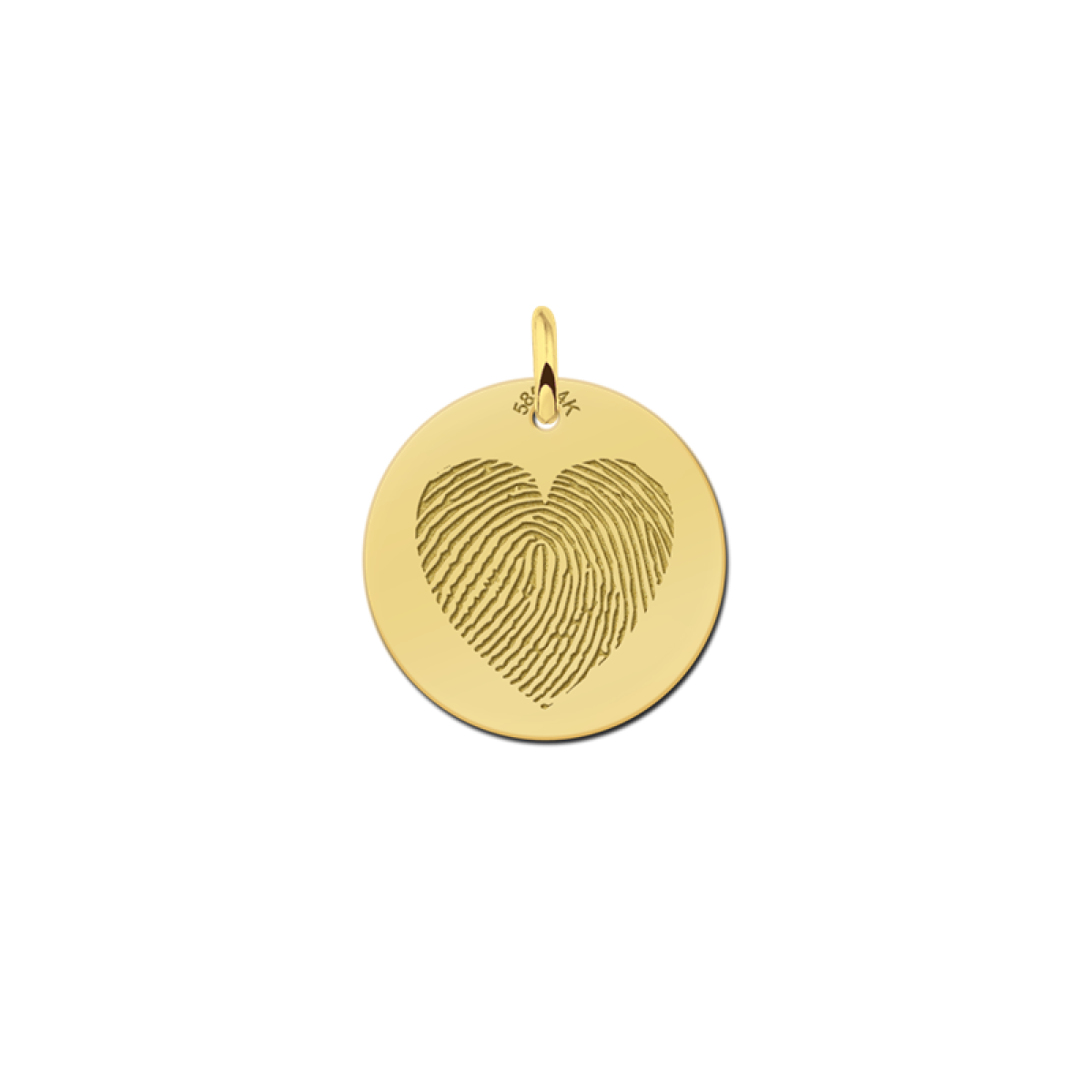 Gouden hanger met vingerafdruk in hartvorm