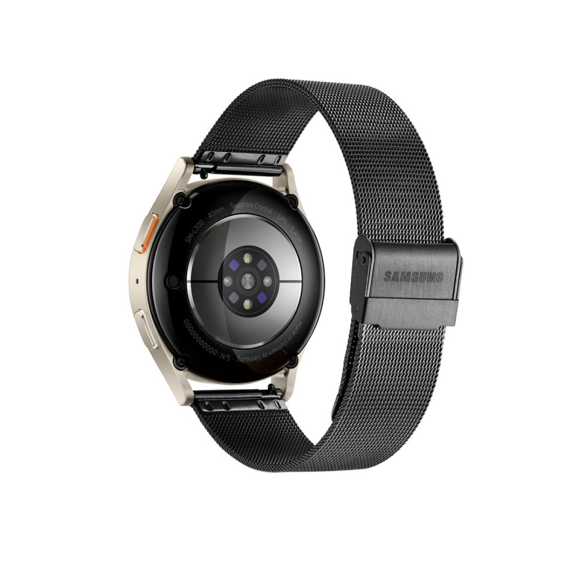 Samsung Galaxy Watch 7 LTE SA.L300CBRM.LTE smartwatch met zwart stalen band en beige kast Ø 40 mm