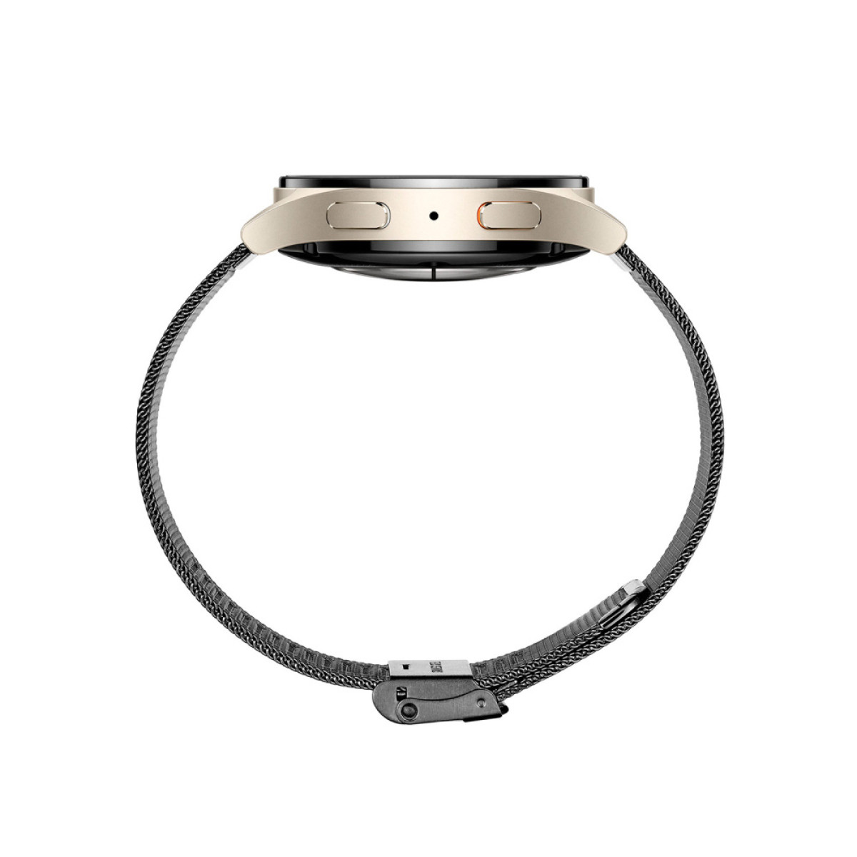 Samsung Galaxy Watch 7 LTE SA.L300CBRM.LTE smartwatch met zwart stalen band en beige kast Ø 40 mm