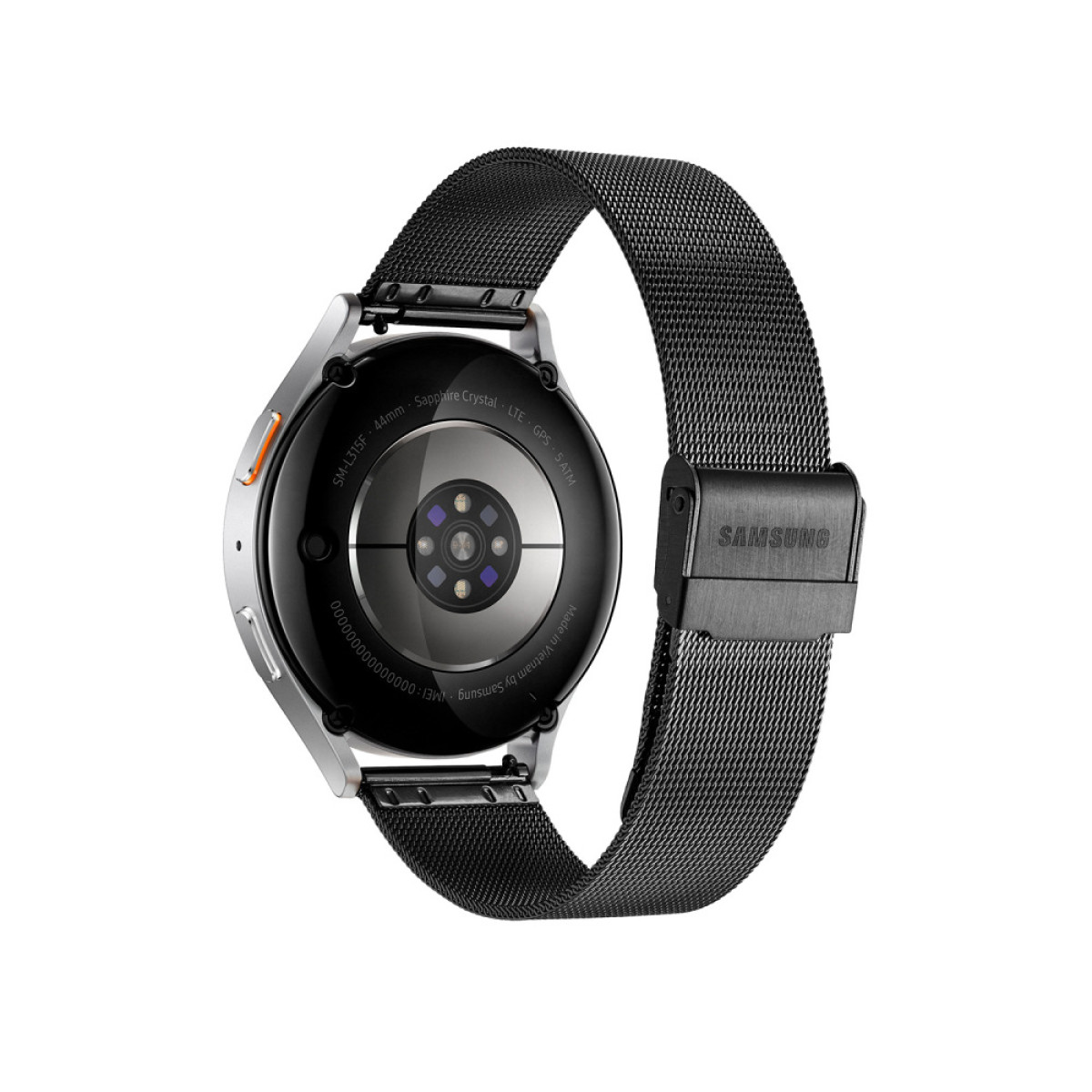Samsung Galaxy Watch 7 LTE SA.L310SBRM.LTE zilverkleurige smartwatch met zwarte stalen band - Ø 44 mm