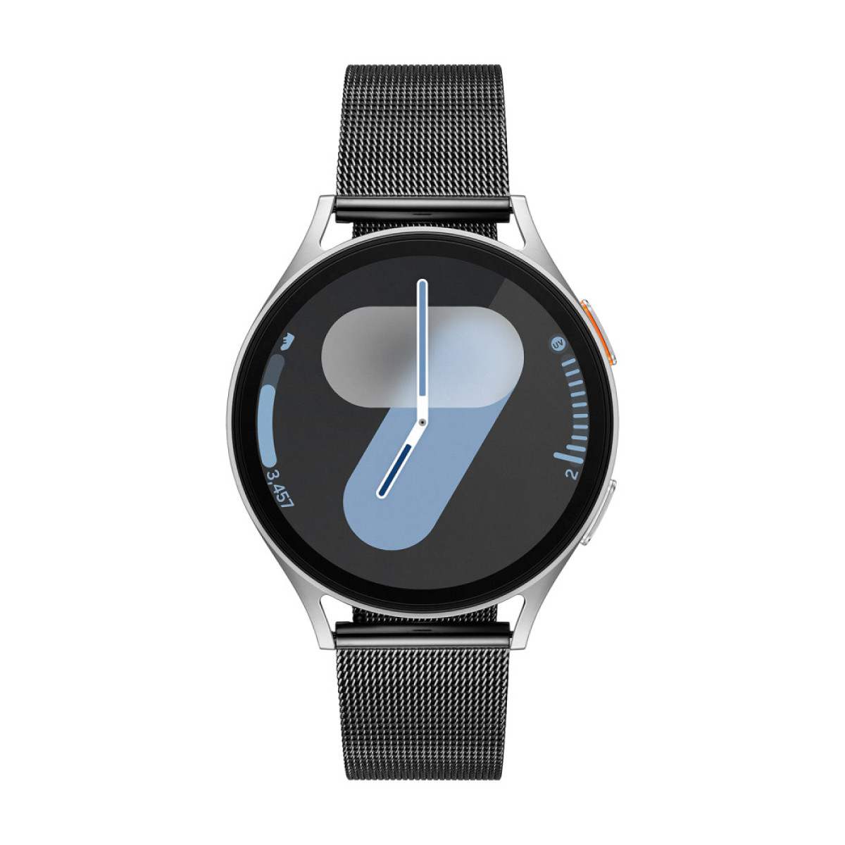 Samsung Galaxy Watch 7 LTE SA.L310SBRM.LTE zilverkleurige smartwatch met zwarte stalen band - Ø 44 mm