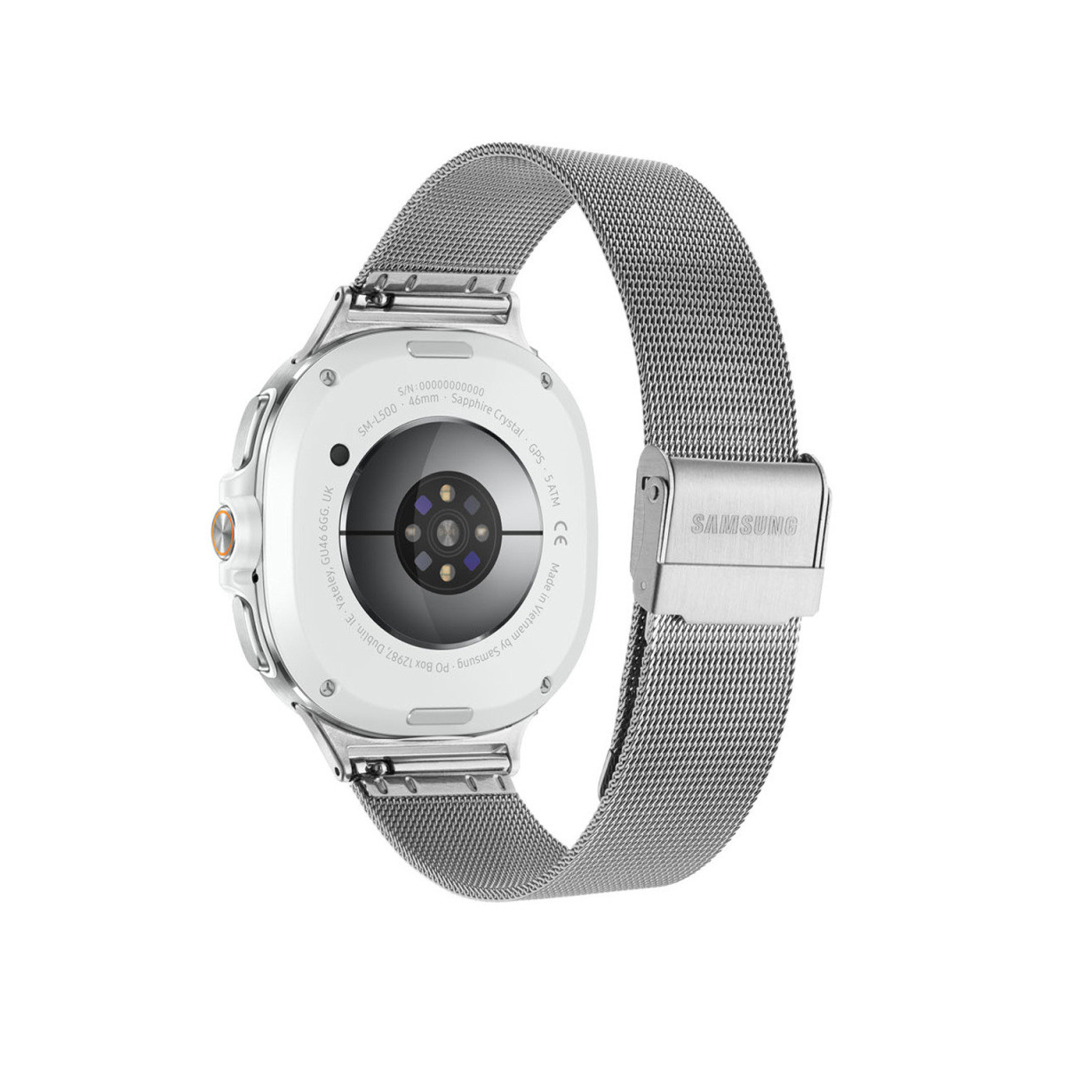 Samsung Galaxy Watch 8 Classic LTE SA.L500WSM20.LTE smartwatch met zilverkleurige stalen mesh band - ø 46 mm