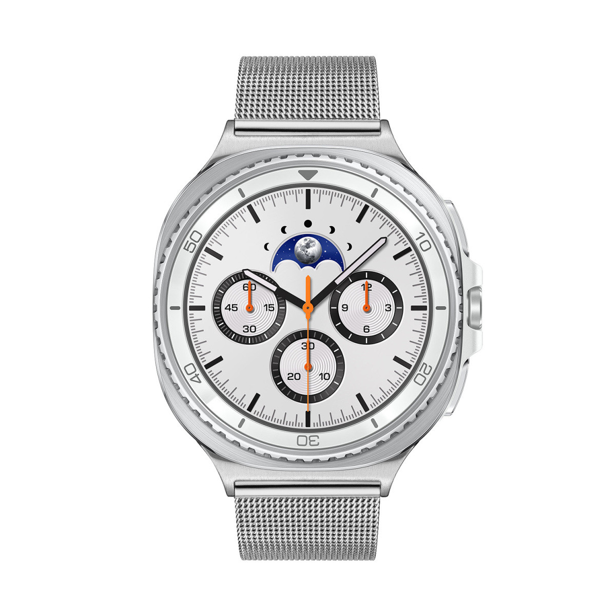 Samsung Galaxy Watch 8 Classic LTE SA.L500WSM20.LTE smartwatch met zilverkleurige stalen mesh band - ø 46 mm