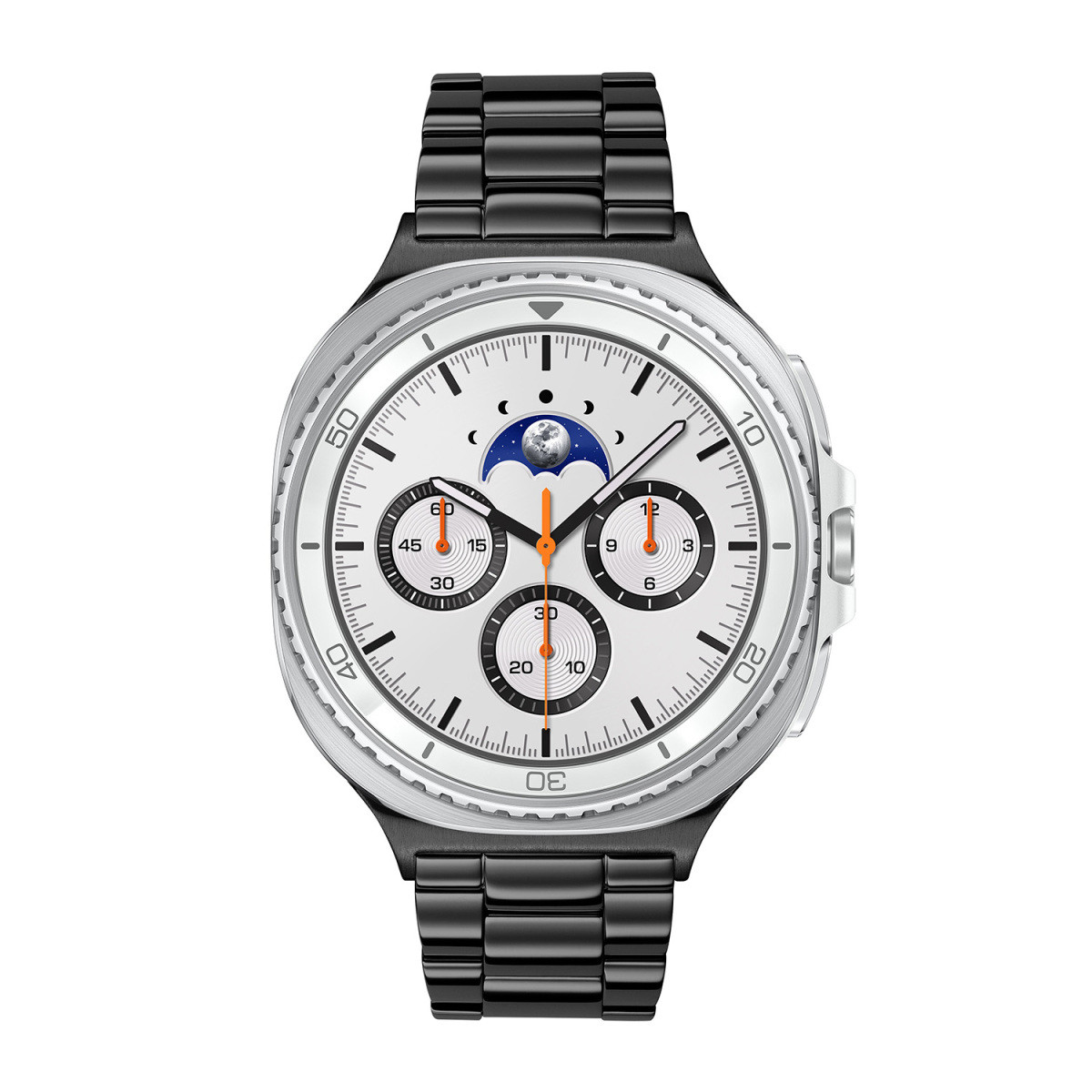 Samsung Galaxy Watch 8 Classic SA.L500WBS20 smartwatch met zwarte stalen band zilverkleurige bezel - ø 46 mm