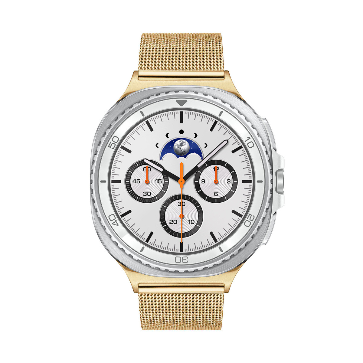 Samsung Galaxy Watch 8 Classic SA.L500WGM20 smartwatch van goudkleurig staal en mesh band - ø 46 mm