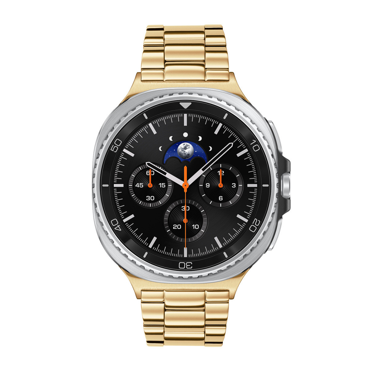 Samsung Galaxy Watch 8 Classic SA.L500ZGS20 smartwatch met gold plated stalen band en zwart display - ø 46 mm