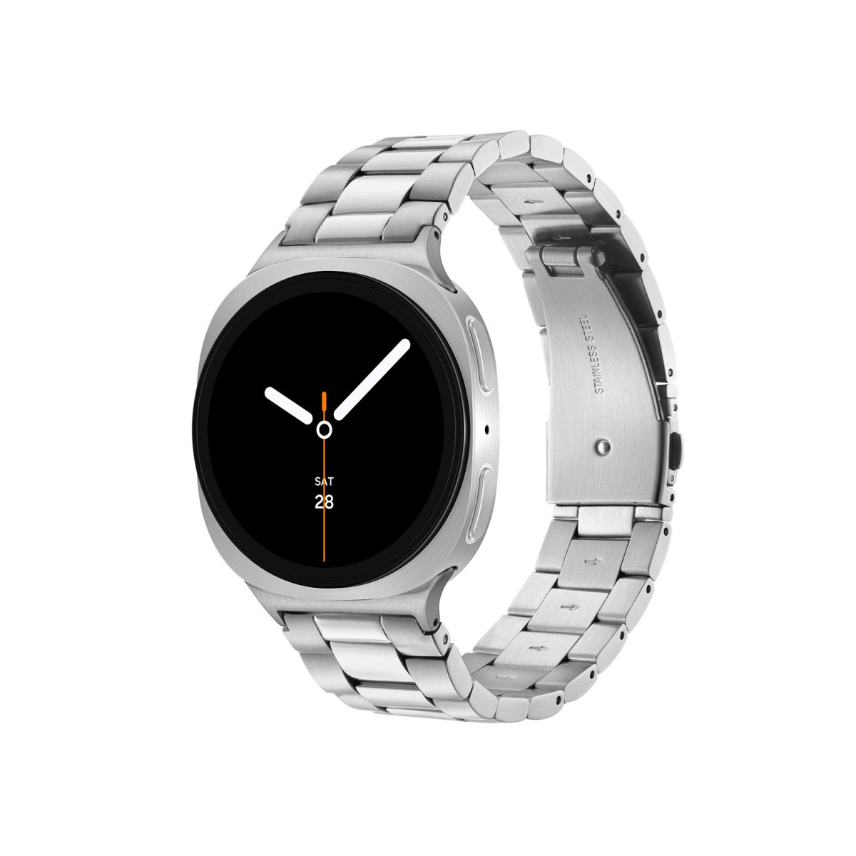 Samsung Galaxy Watch 8 LTE SA.L320SSS20.LTE smartwatch met zilverkleurige stalen schakel band - ø 40 mm
