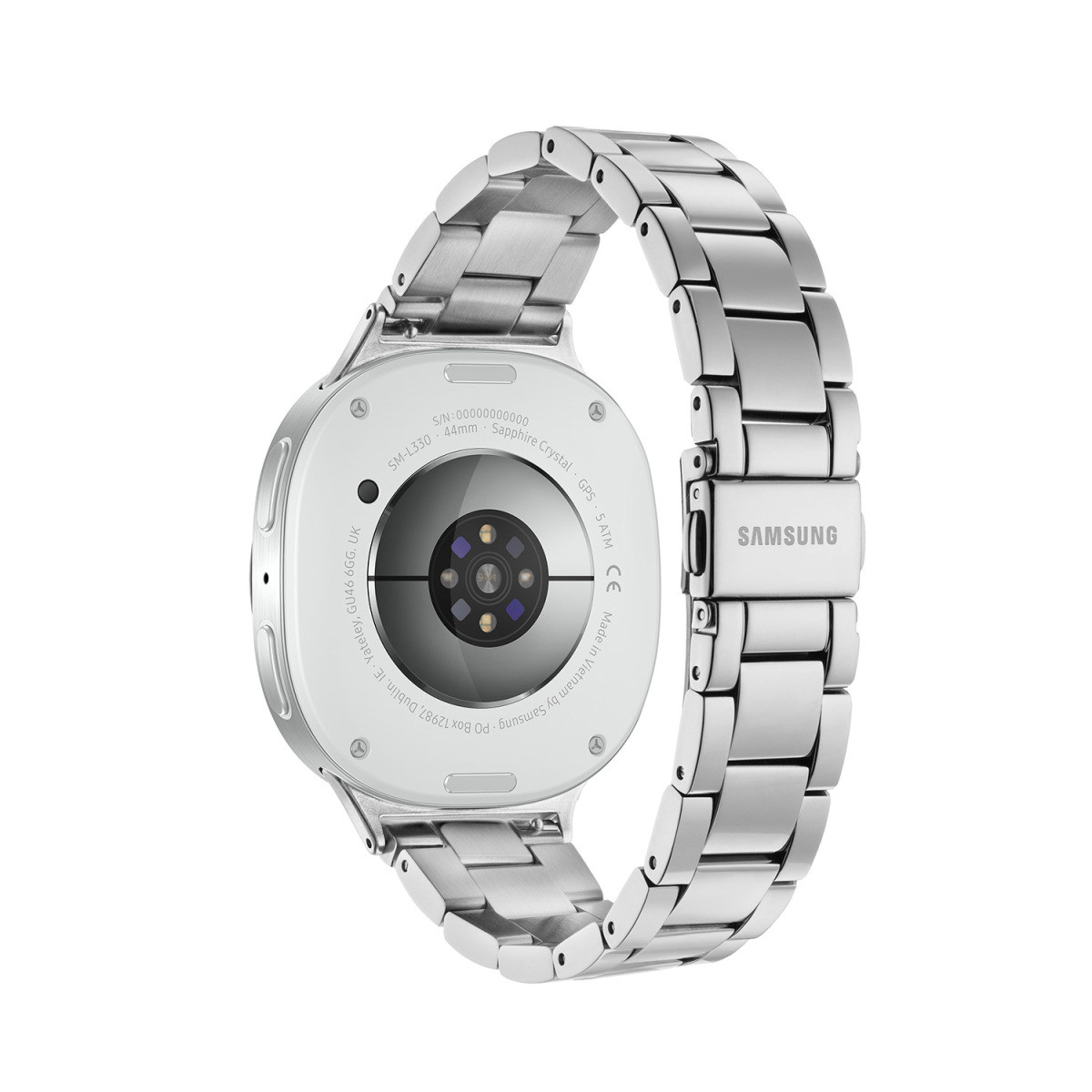 Samsung Galaxy Watch 8 LTE SA.L320SSS20.LTE smartwatch met zilverkleurige stalen schakel band - ø 40 mm