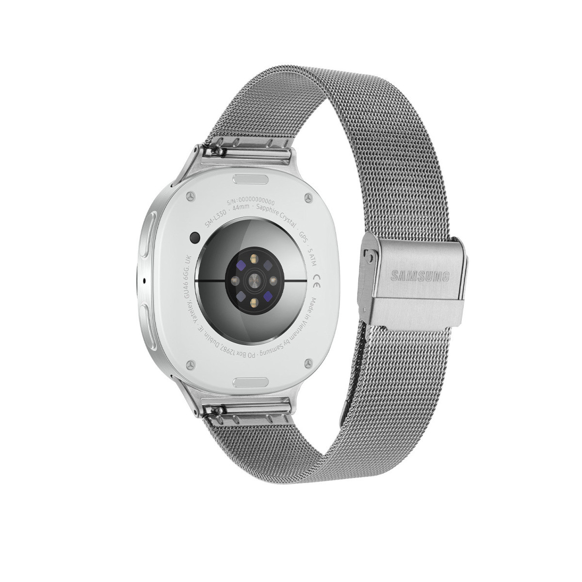 Samsung Galaxy Watch 8 LTE SA.L330SSM20.LTE zilverkleurige smartwatch mesh van staal en aluminium - ø 44 mm