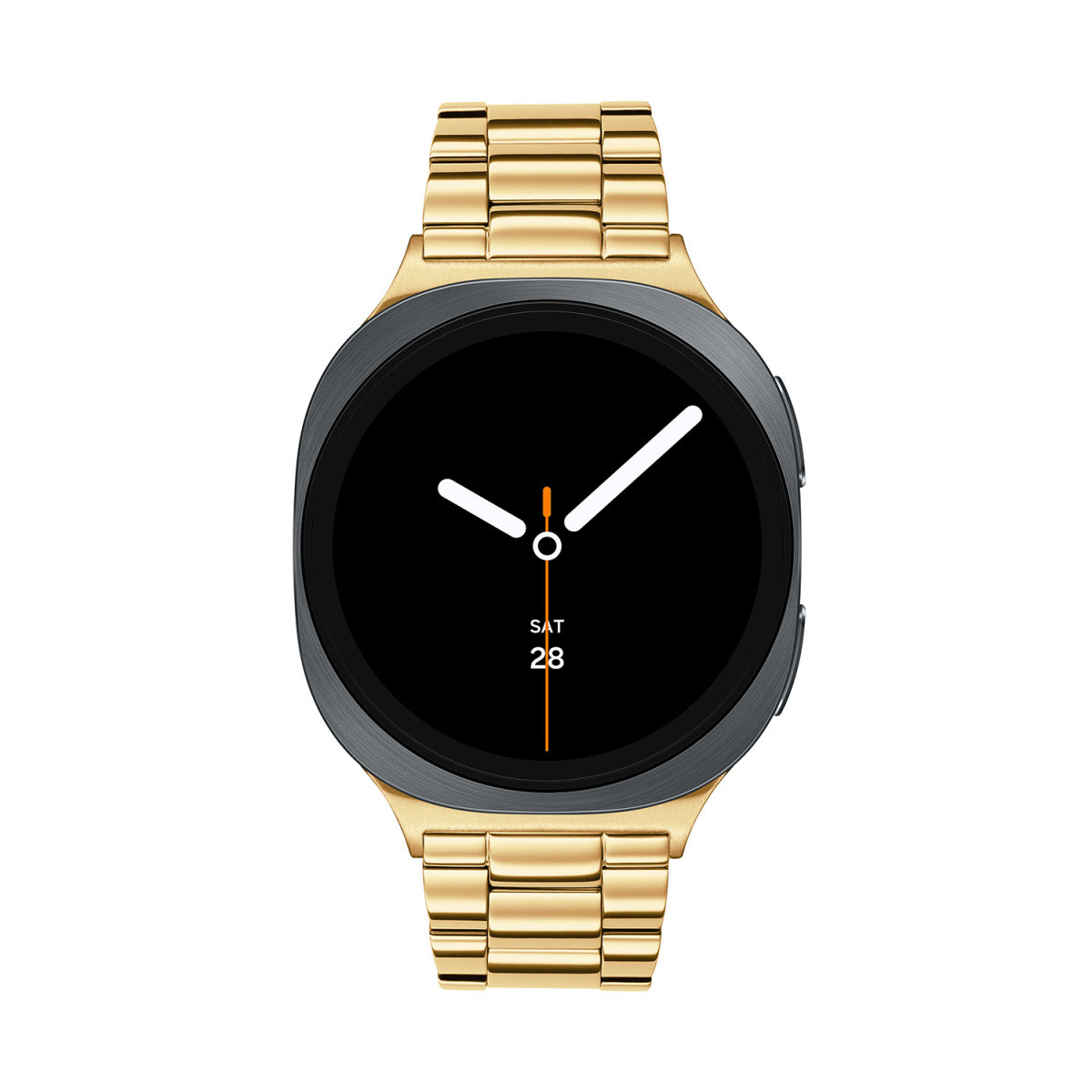 Samsung Galaxy Watch 8 SA.L320GGS20 smartwatch met goudkleurige stalen band en donkergrijze kast - ø 40 mm
