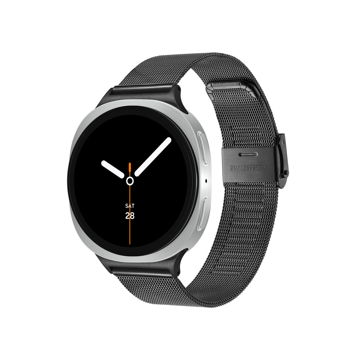 Samsung Galaxy Watch 8 SA.L320SBM20 smartwatch met zwarte stalen meshband - ø 40 mm