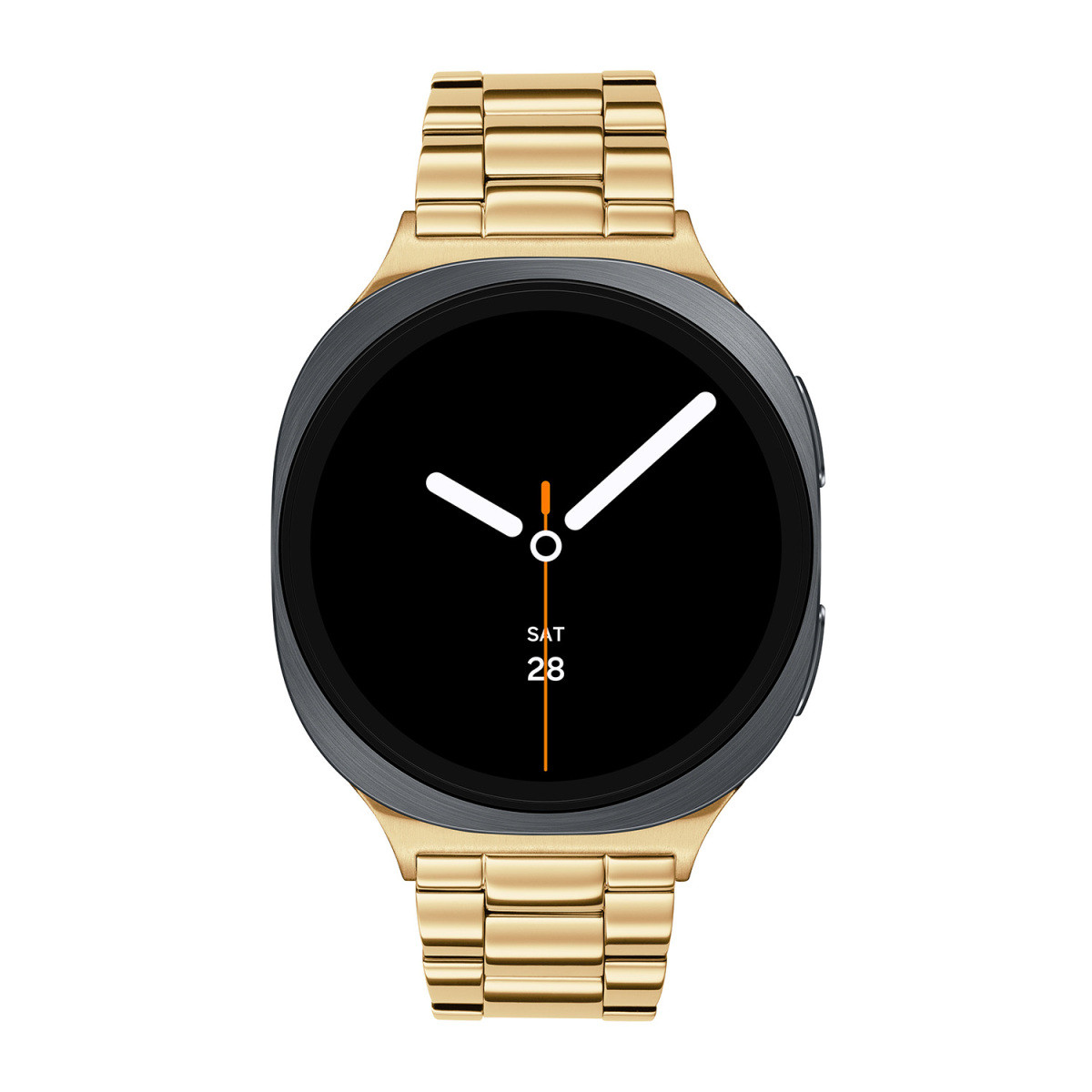 Samsung Galaxy Watch 8 SA.L330GGS20 smartwatch met stalen band gold plated en grijze kast - ø 44 mm