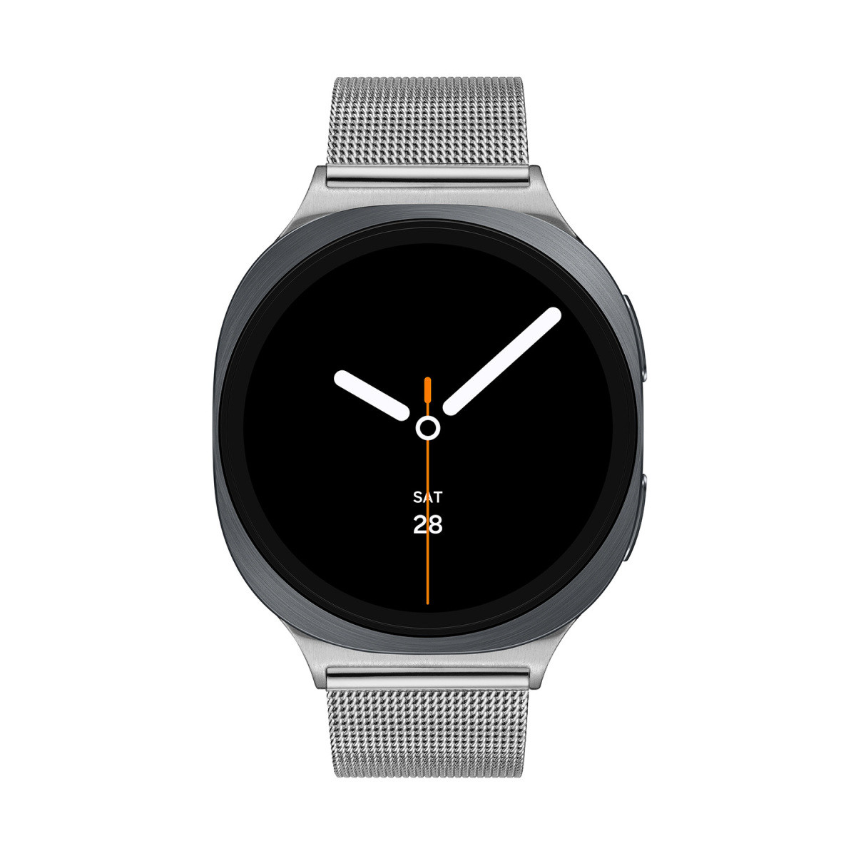 Samsung Galaxy Watch 8 SA.L330GSM20 zilverkleurige smartwatch met stalen mesh band en grijze kast - ø 44 mm