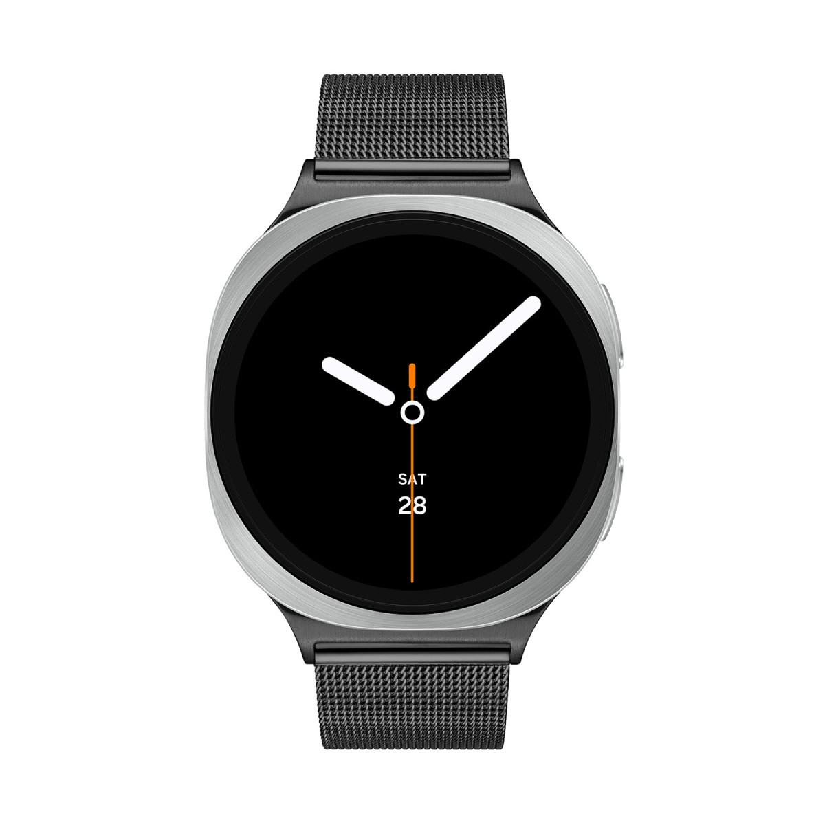 Samsung Galaxy Watch 8 SA.L330SBM20 smartwatch met zwarte band van staal in mesh patroon - ø 44 mm