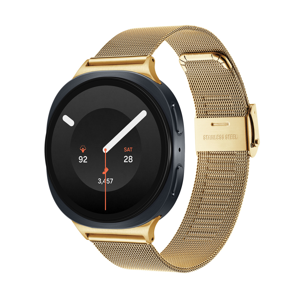 Samsung Galaxy Watch 9 LTE SA.L350ZGM20.LTE smartwatch met goudkleurige mesh-band - 44 mm