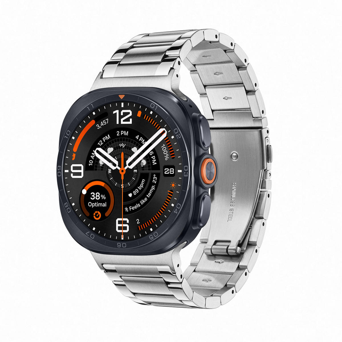 Samsung Galaxy Watch Ultra 2 SA.L715ZUSS.LTE met zilverkleurige schakelband - 47 mm