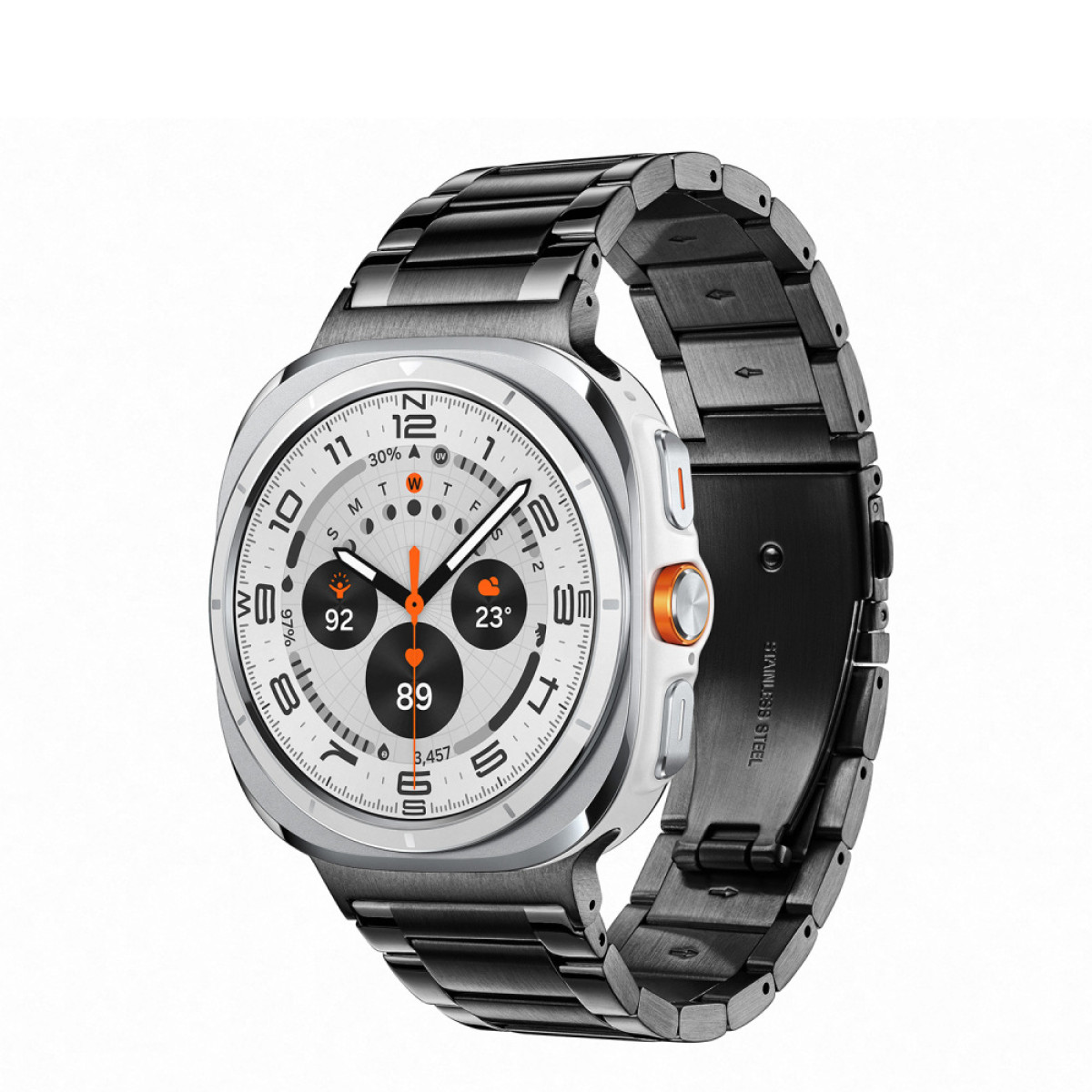 Samsung Galaxy Watch Ultra SA.L705WUBS.L64 Smartwatch met zwart stalen band - Ø 47 mm