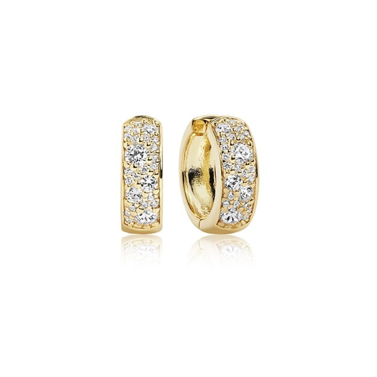 Sif Jakobs gold plated klapcreolen met zirkonia's SJ-E1059-CZ(YG)