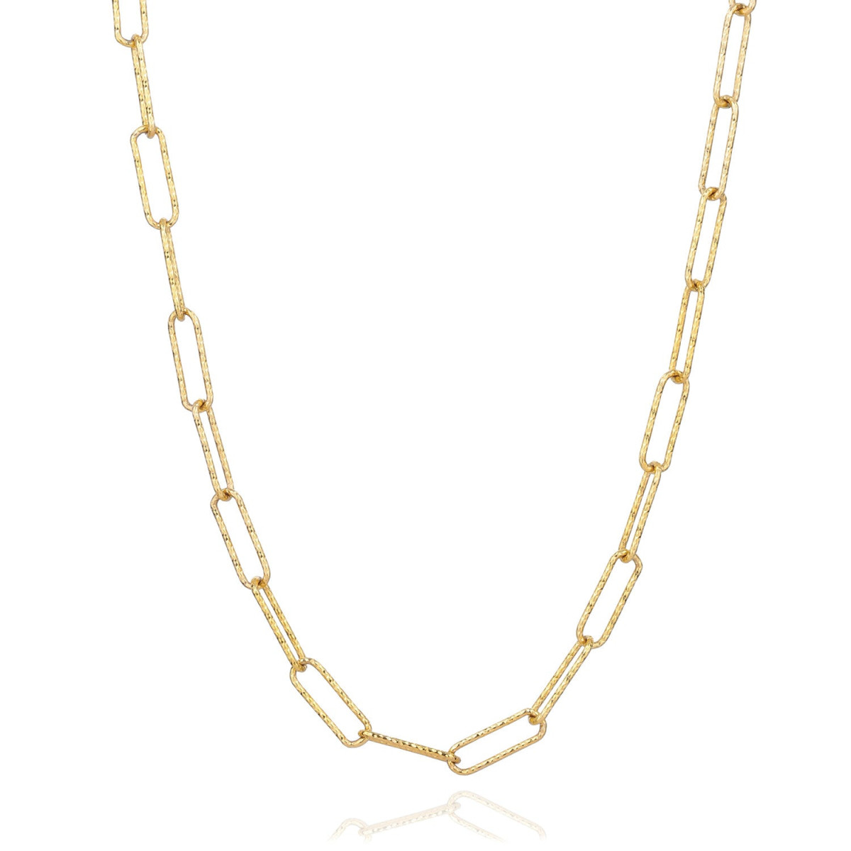 Sif Jakobs gold plated paperclip ketting met bewerkte schakels SJ-C12292-SG
