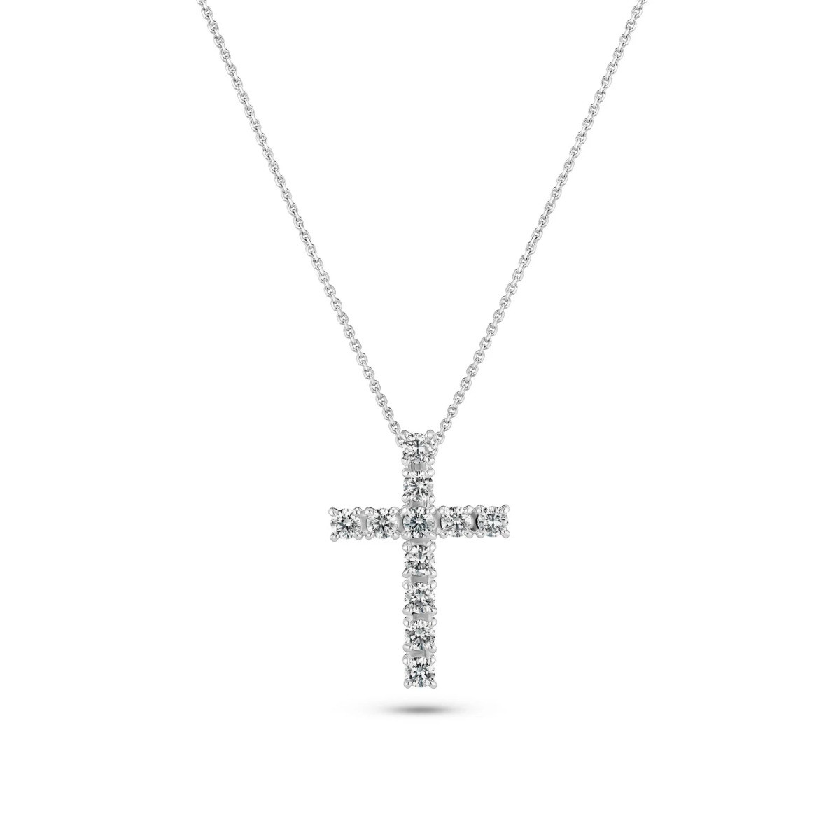 Sif Jakobs Alba Croce SJ-N2570-WD-WG 14k witgouden ketting met kruishanger - Lengte 45 cm