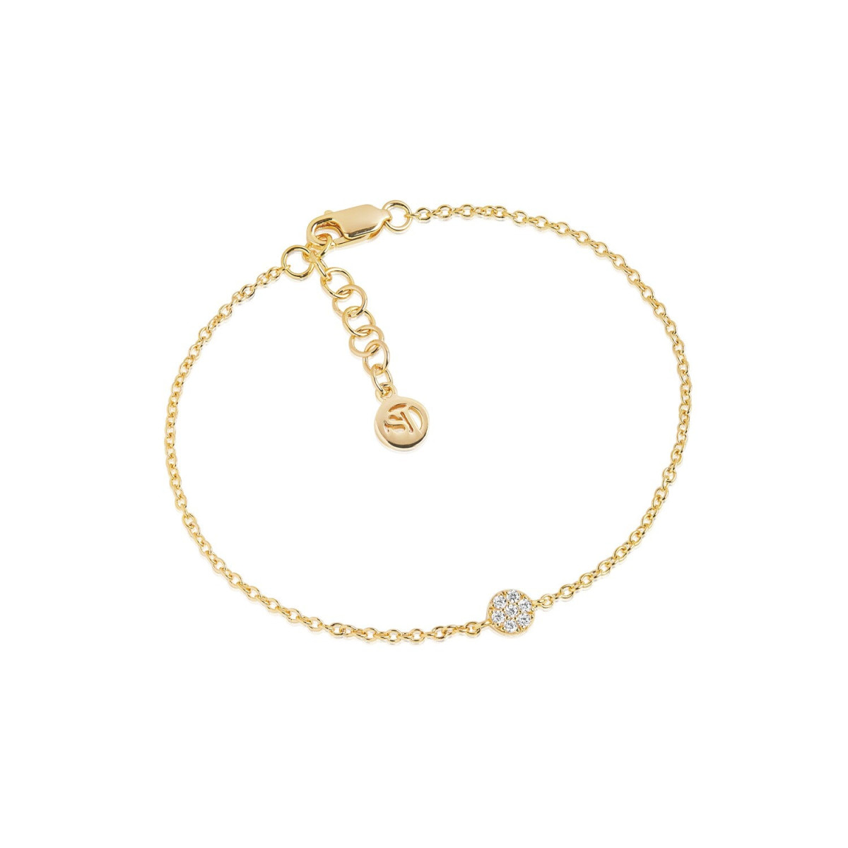 Sif Jakobs armband gold plated met ronde hanger met zirkonia's SJ-B2773-CZ(YG)