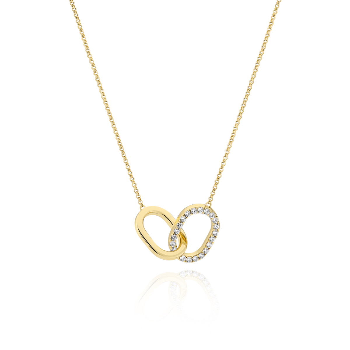 Sif Jakobs Capizzi  Due Piccolo SJ-N42229-CZ-YG Gold plated ketting met zirkonia hangers