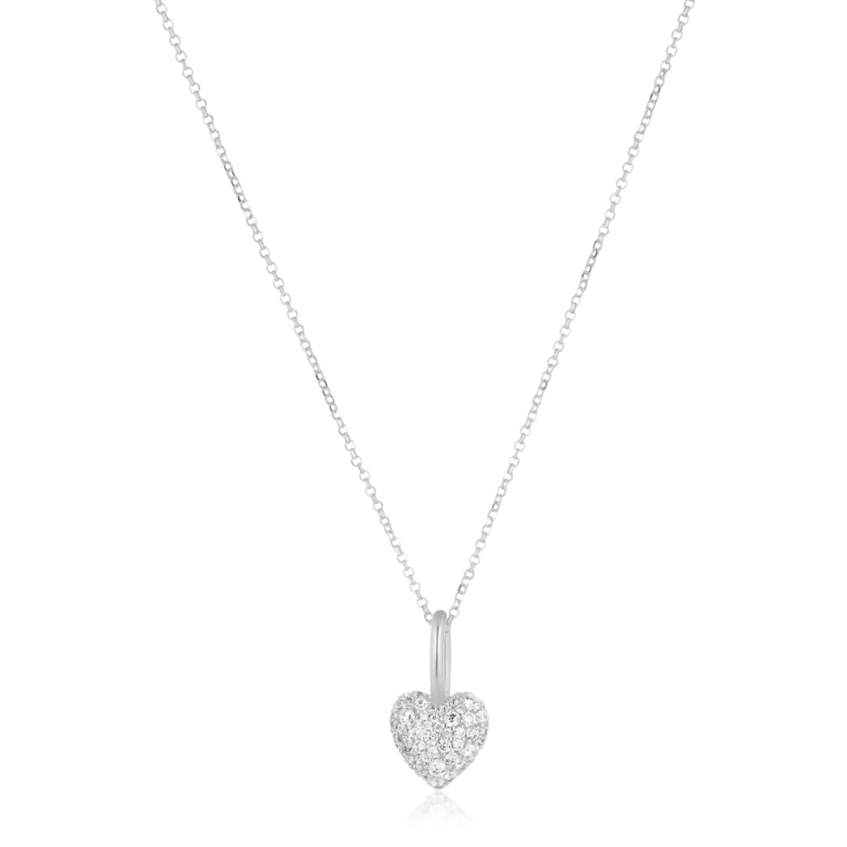 Sif Jakobs Caro SJ-P72356-CZ Zilveren ketting met hartvormige hanger en zirkonia - Lengte max. 45 cm