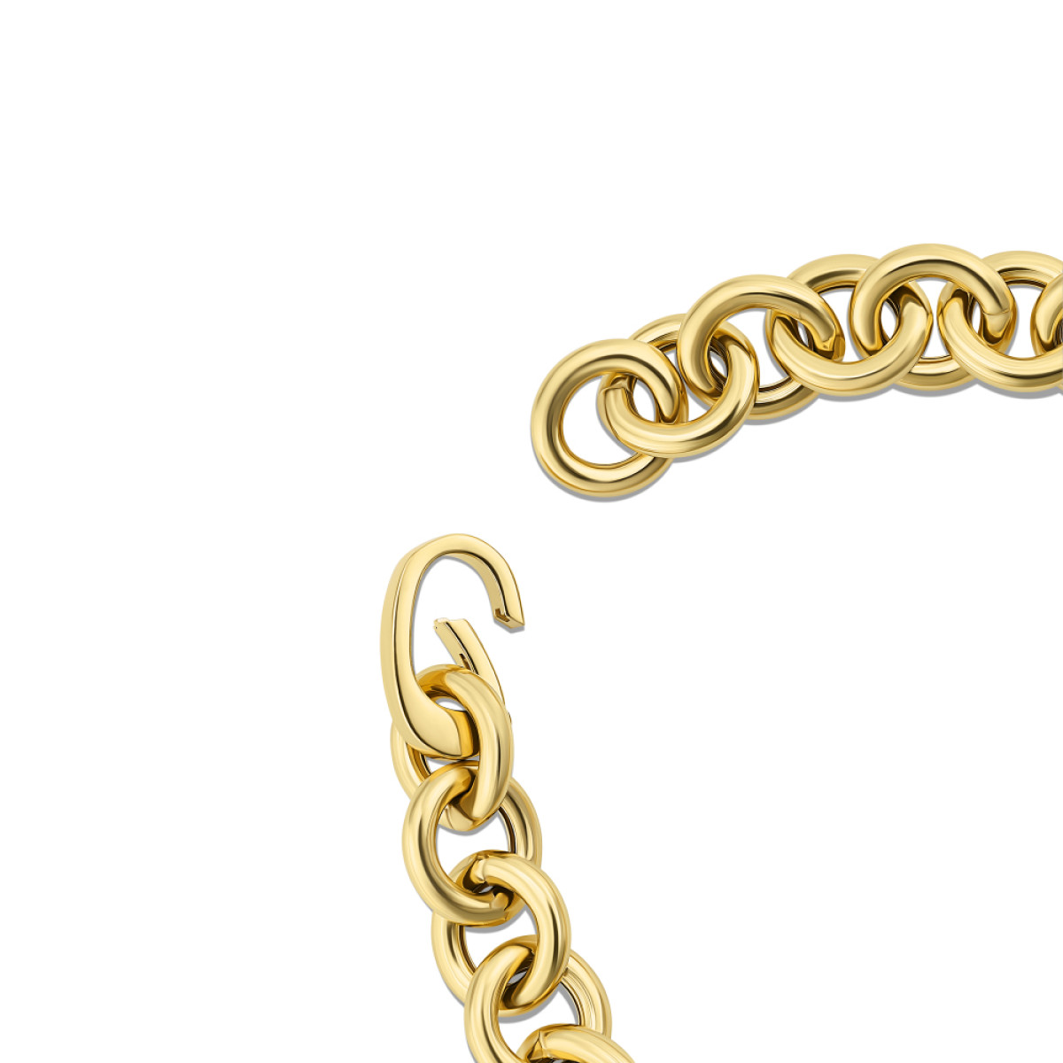 Sif Jakobs Carrara SJ-B2478-YG zilveren, goldplated schakelarmband met glanzende afwerking - Lengte 16.5-18 cm