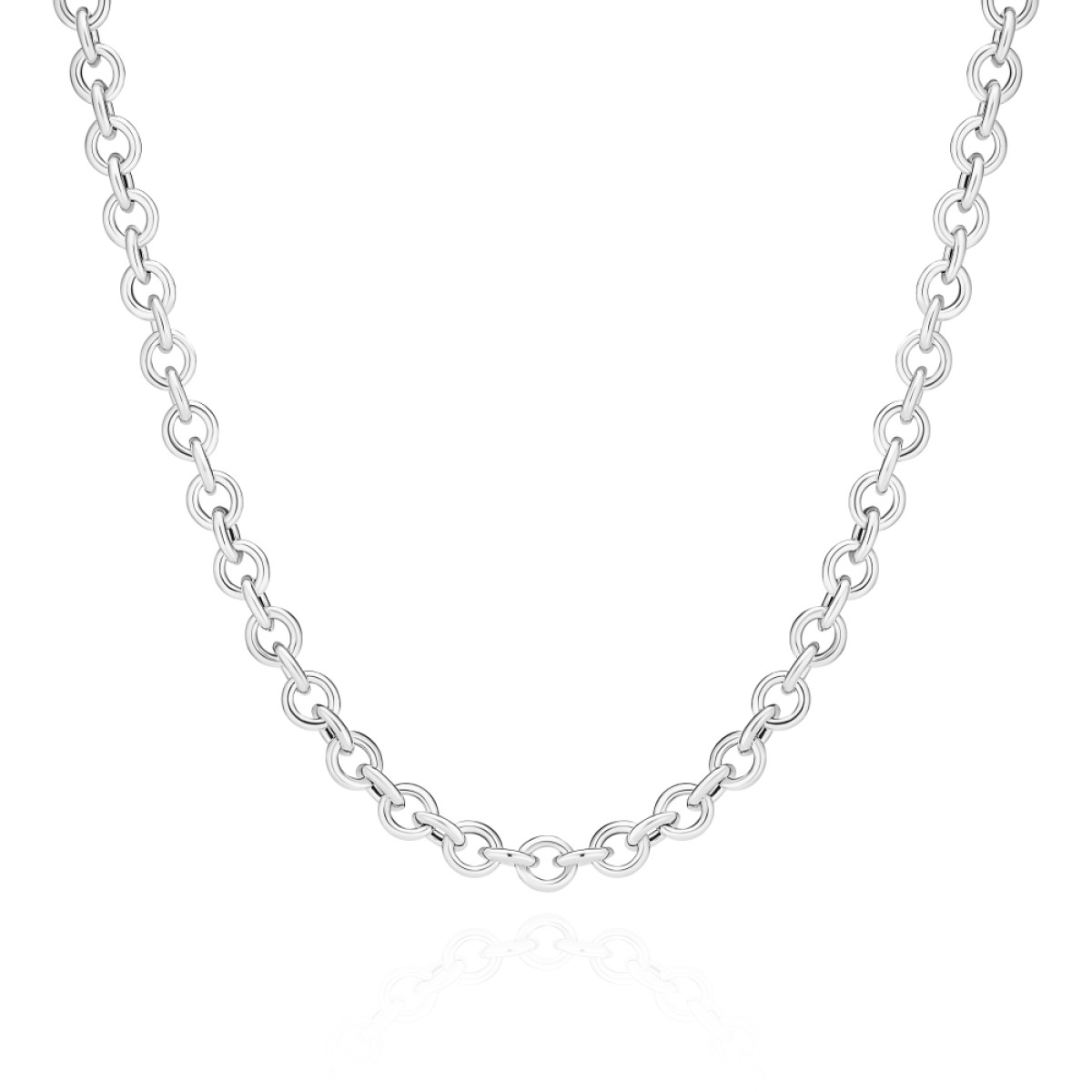 Sif Jakobs Carrara SJ-C2478 Zilveren jasseron-schakelketting met verstelbare lengte tot 45 cm