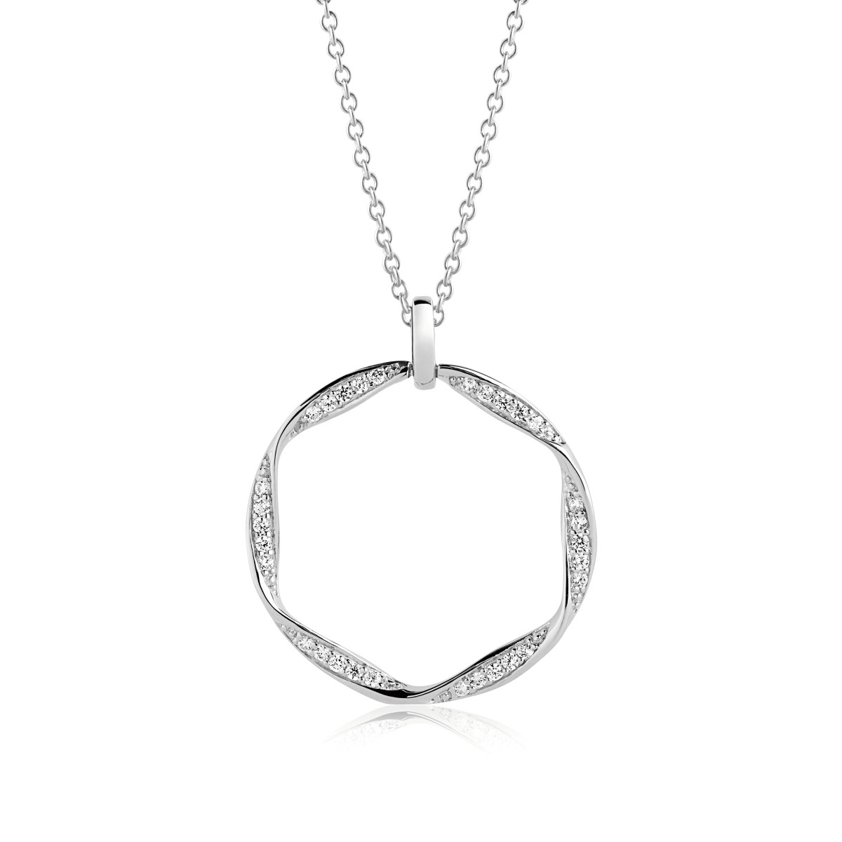 Sif Jakobs Cetara SJ-P3010-CZ zilveren ketting met zirkonia - Lengte 45 cm