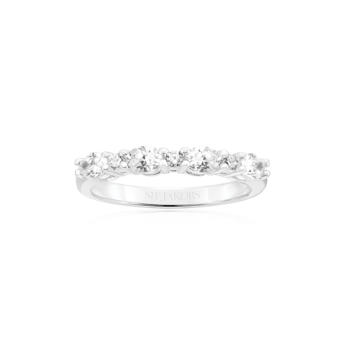 Sif Jakobs Ellera SJ-R2416-CZ zilveren ring met zirkonia transparant 4 mm breed