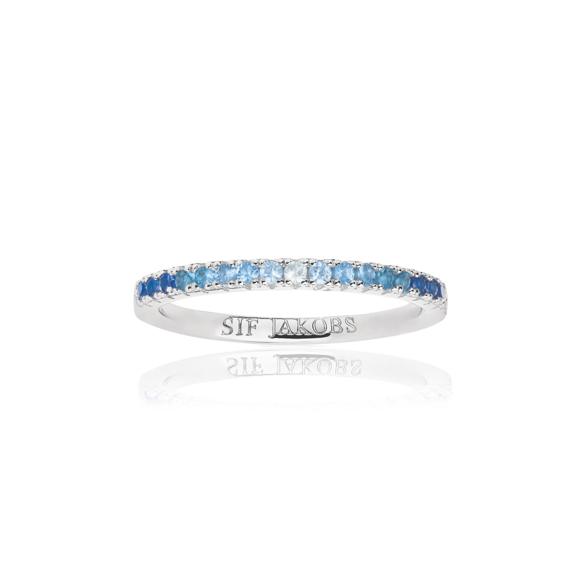 Sif Jakobs Ellera SJ-R2869-GBL zilveren ring met blauwe zirkonia stenen 2 mm breed