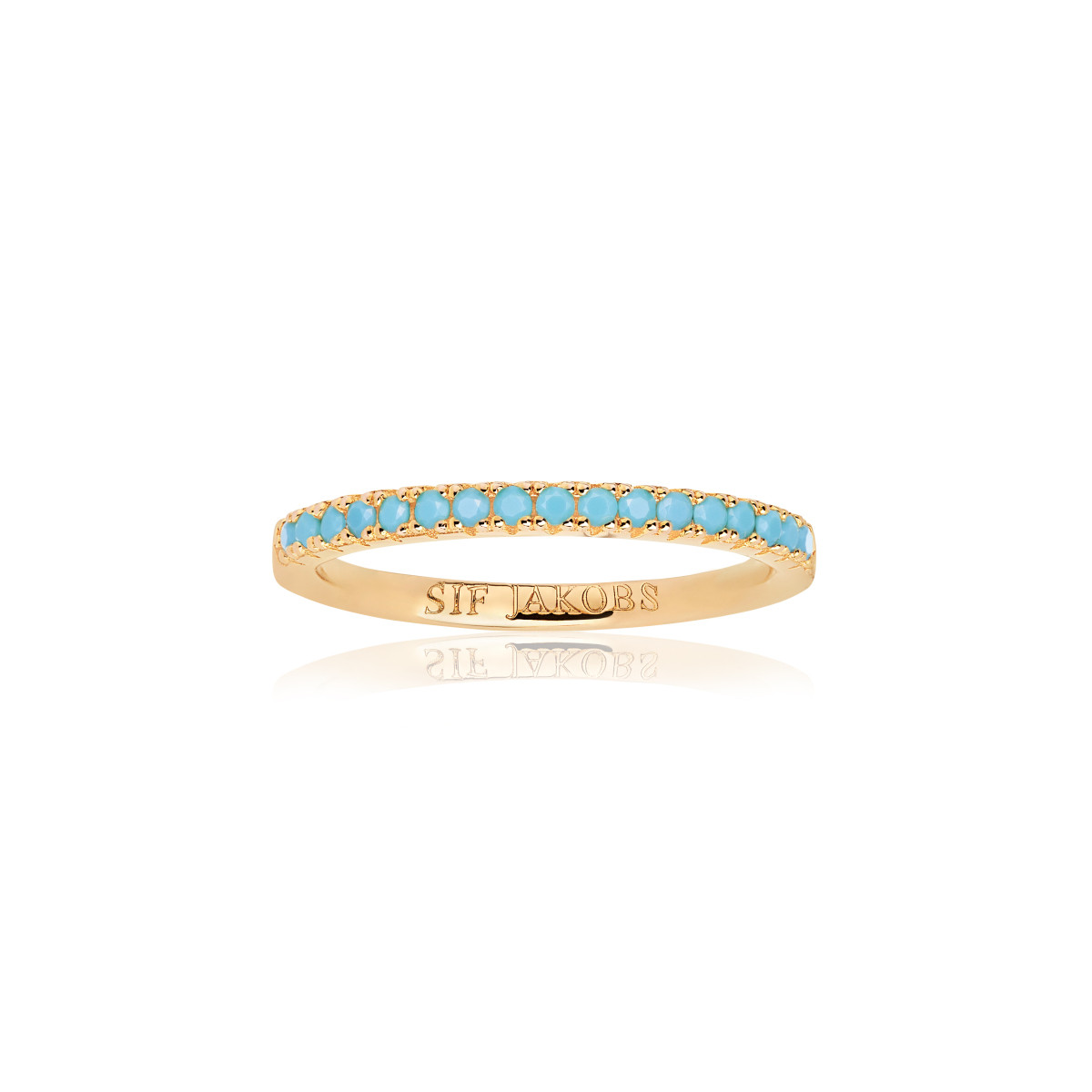 Sif Jakobs Ellera SJ-R2869-TQ-YG gold plated ring pavé zirkonia goudkleurig breed 2 mm