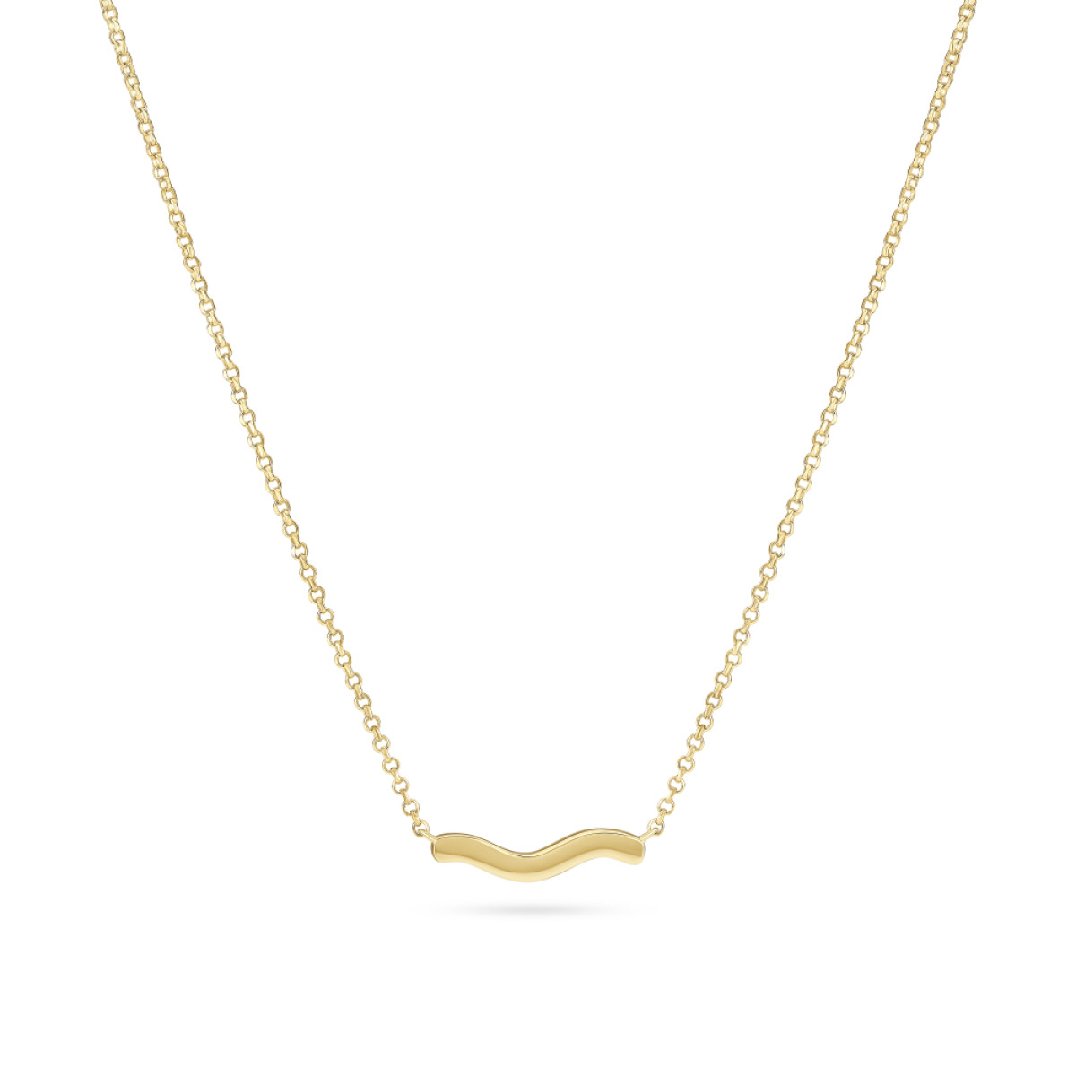 Sif Jakobs Ellera Waves Pianura SJ-N3859-YG Zilveren goldplated ketting met golvende hanger - max. 45 cm