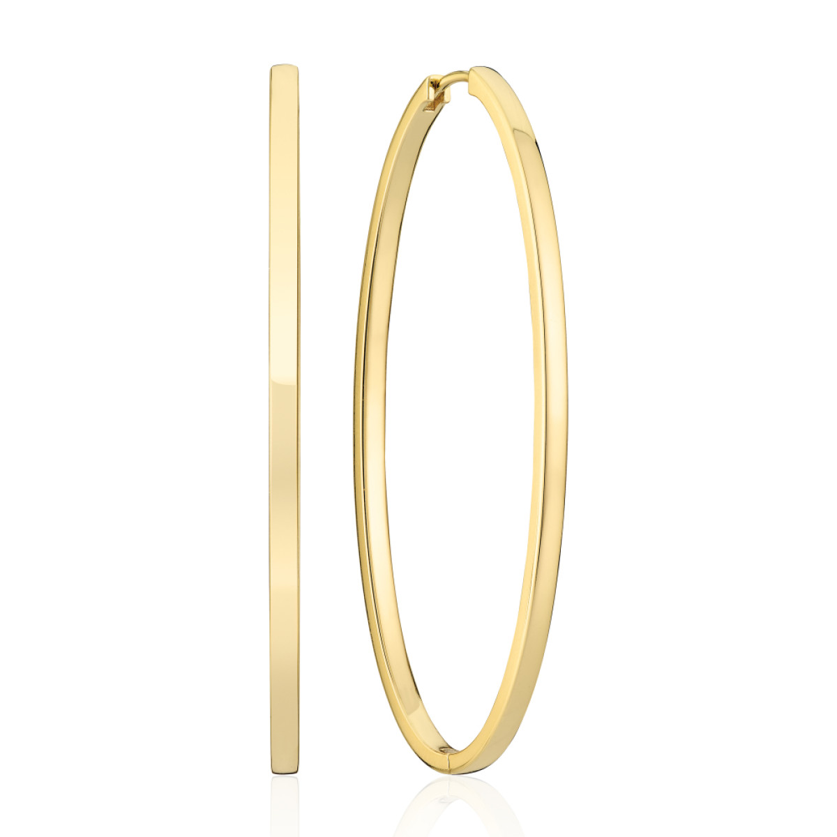 Sif Jakobs Ellisse Pianura Grande SJ-E2314-YG goudkleurige oorringen van zilver - 60 x 2,5 mm