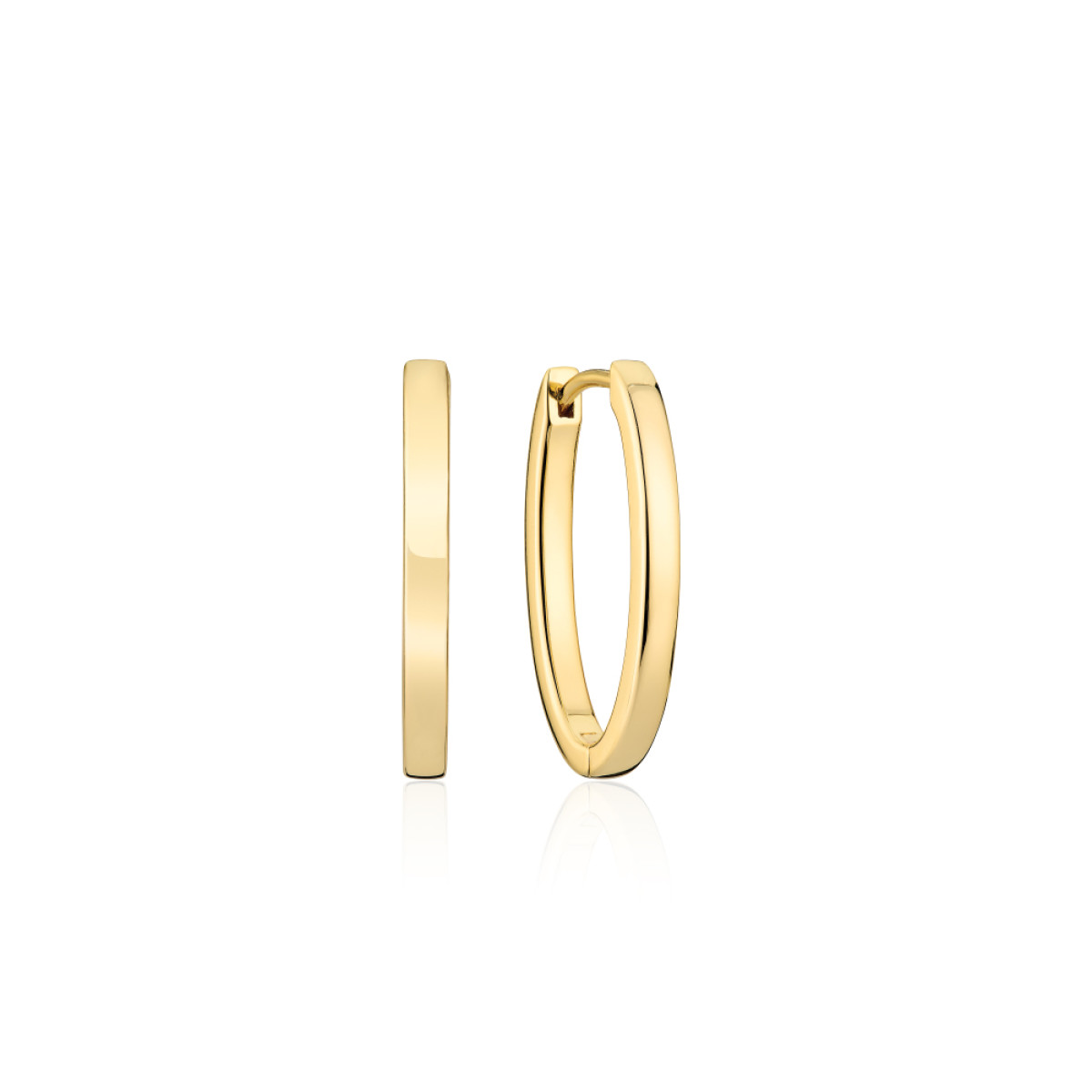 Sif Jakobs Ellisse Pianura Piccolo SJ-E2312-YG zilveren, goldplated oorringen met glanzende afwerking -23 x 2.5 mm