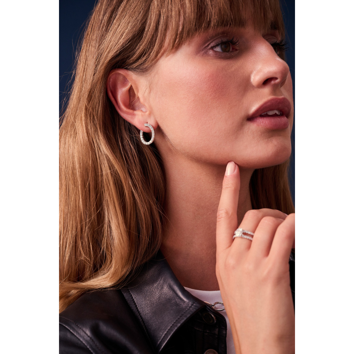 Sif Jakobs Ellisse SJ-E2321-CZ zilveren oorbellen met transparante zirkonia 15.5 mm breed