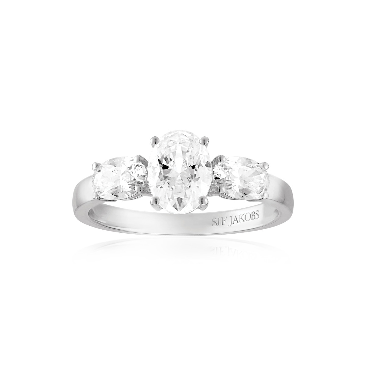 Sif Jakobs Ellisse SJ-R2340-CZ zilveren ring met zirkonia glanzende klassieke stijl