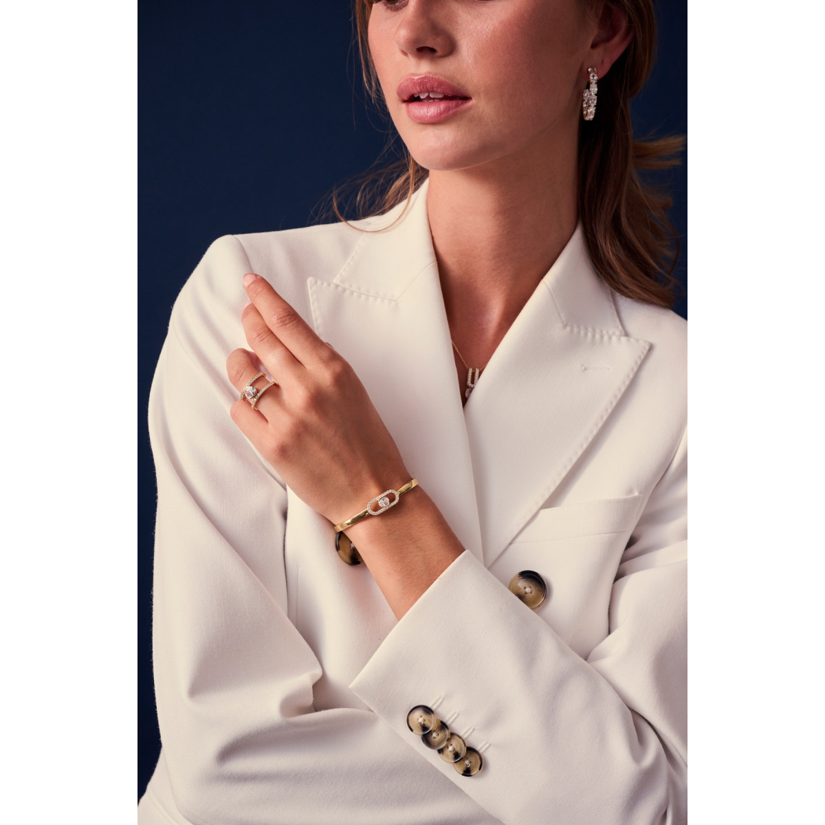 Sif Jakobs Ellisse SJ-R2358-CZ-YG gold plated ring met zirkonia 11 mm breed