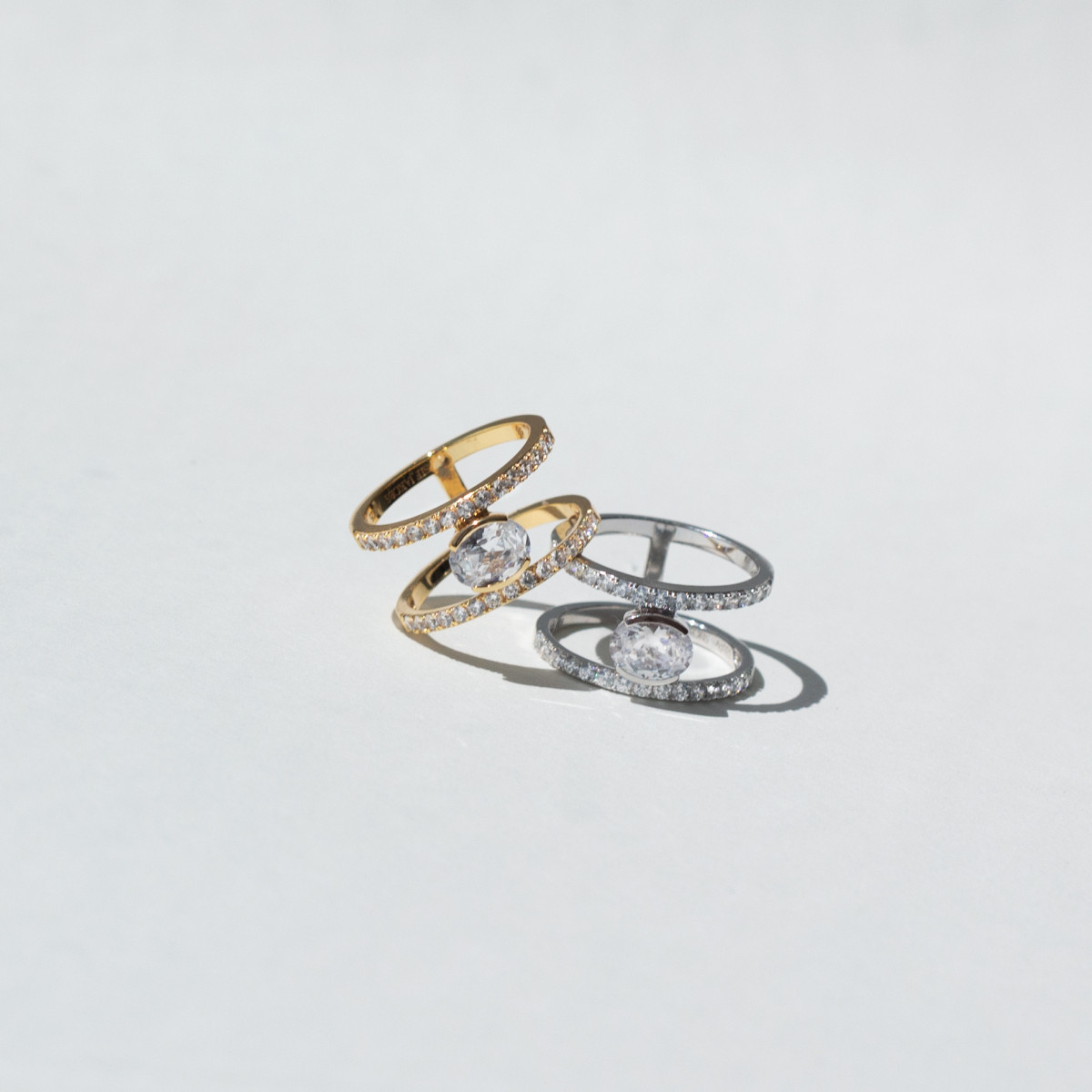 Sif Jakobs Ellisse SJ-R2358-CZ-YG gold plated ring met zirkonia 11 mm breed