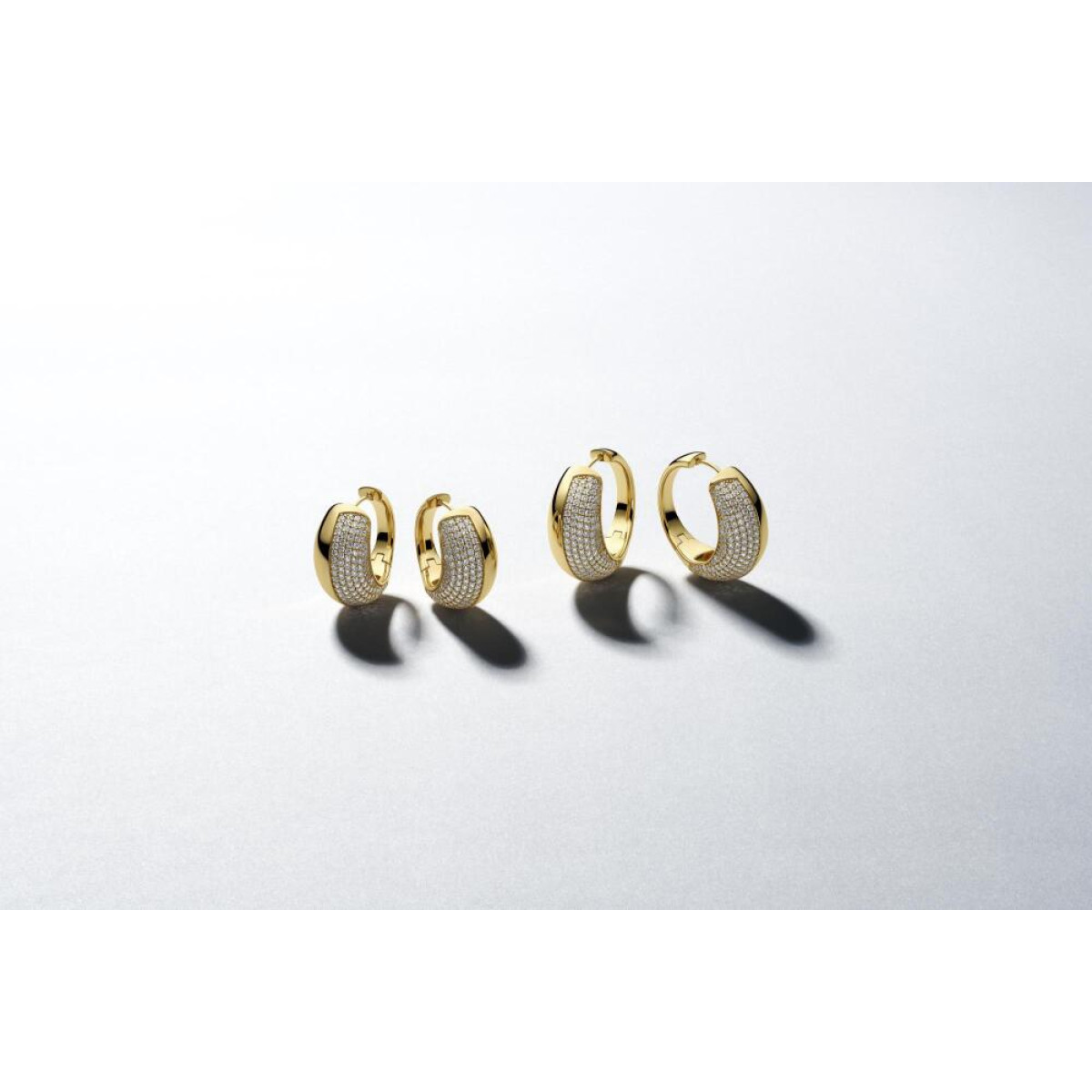 Sif Jakobs Fasano Piccolo SJ-E2487-CZ-YG zilveren goldplated klapoorringen met heldere zirkonia - 14 x 11 mm